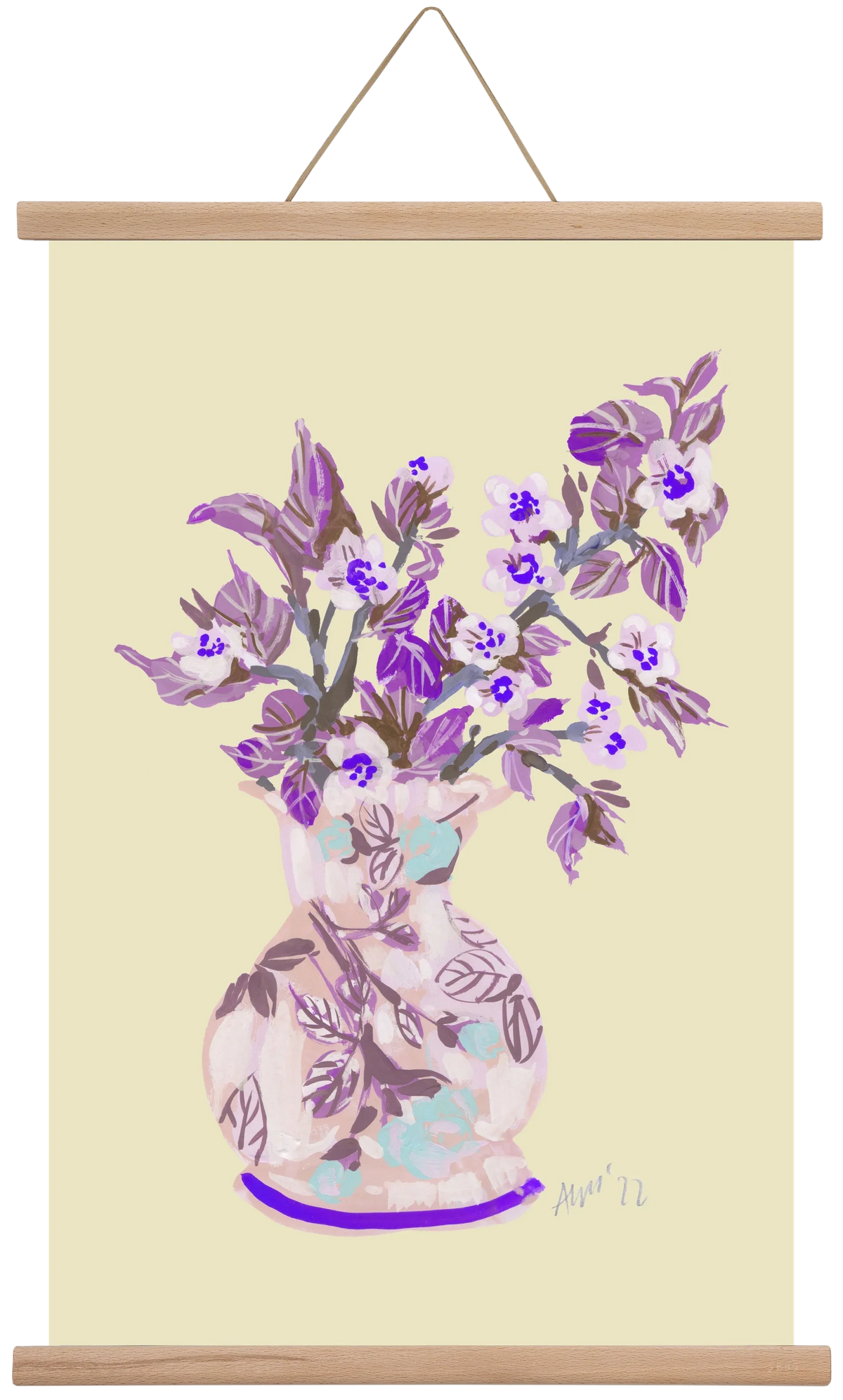 Apple Blossom In Vase- violet - artbridge