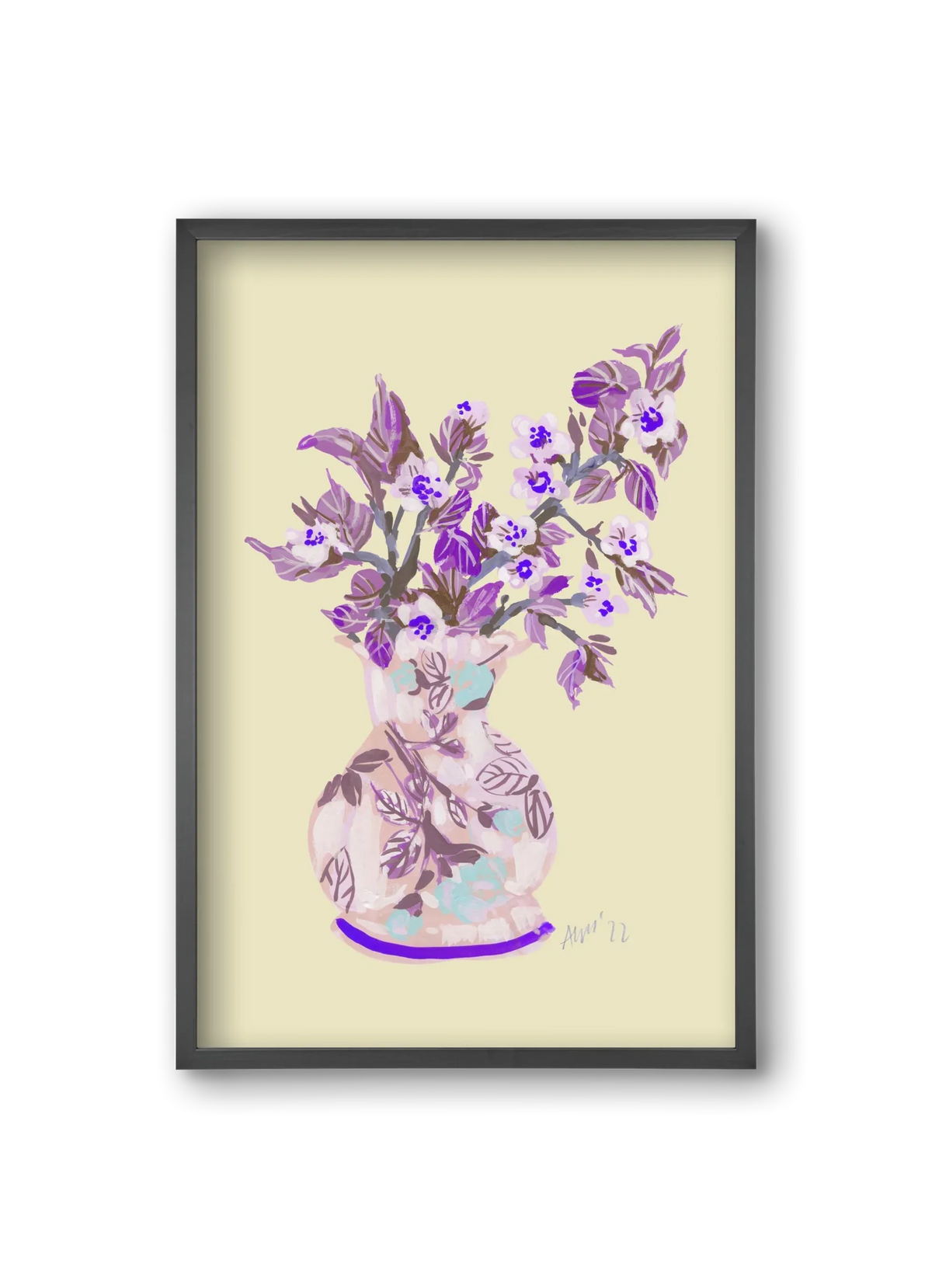 Apple Blossom In Vase- violet - artbridge