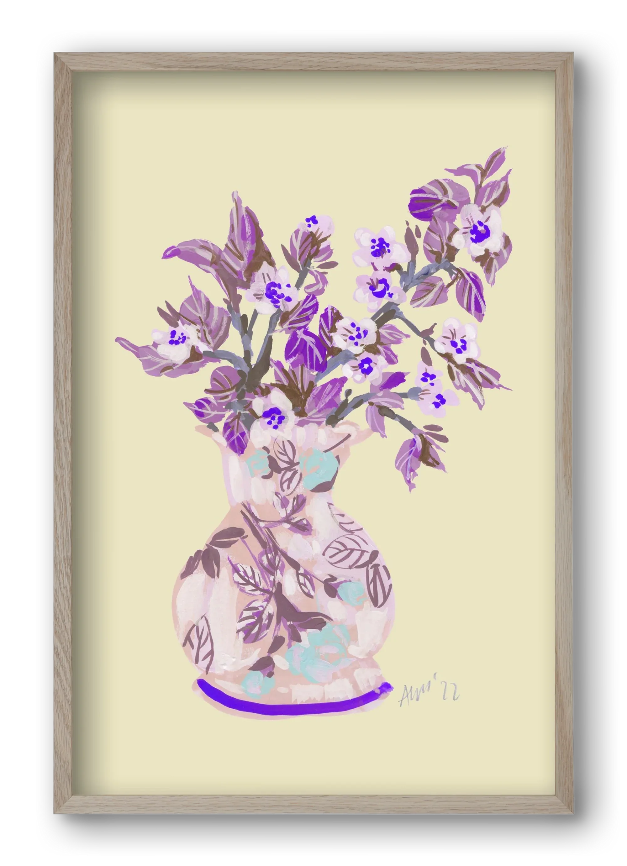 Apple Blossom In Vase- violet - artbridge