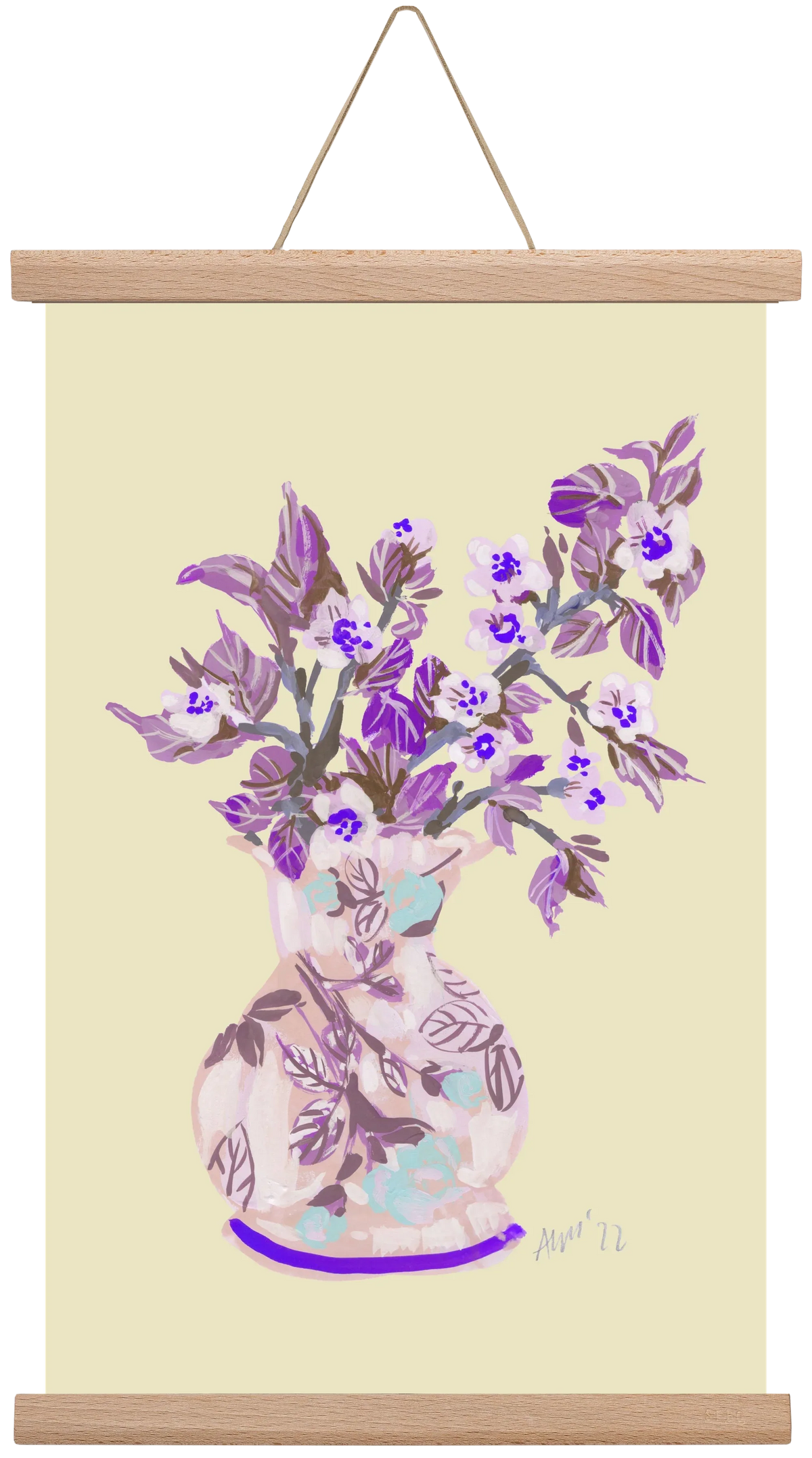 Apple Blossom In Vase- violet - artbridge
