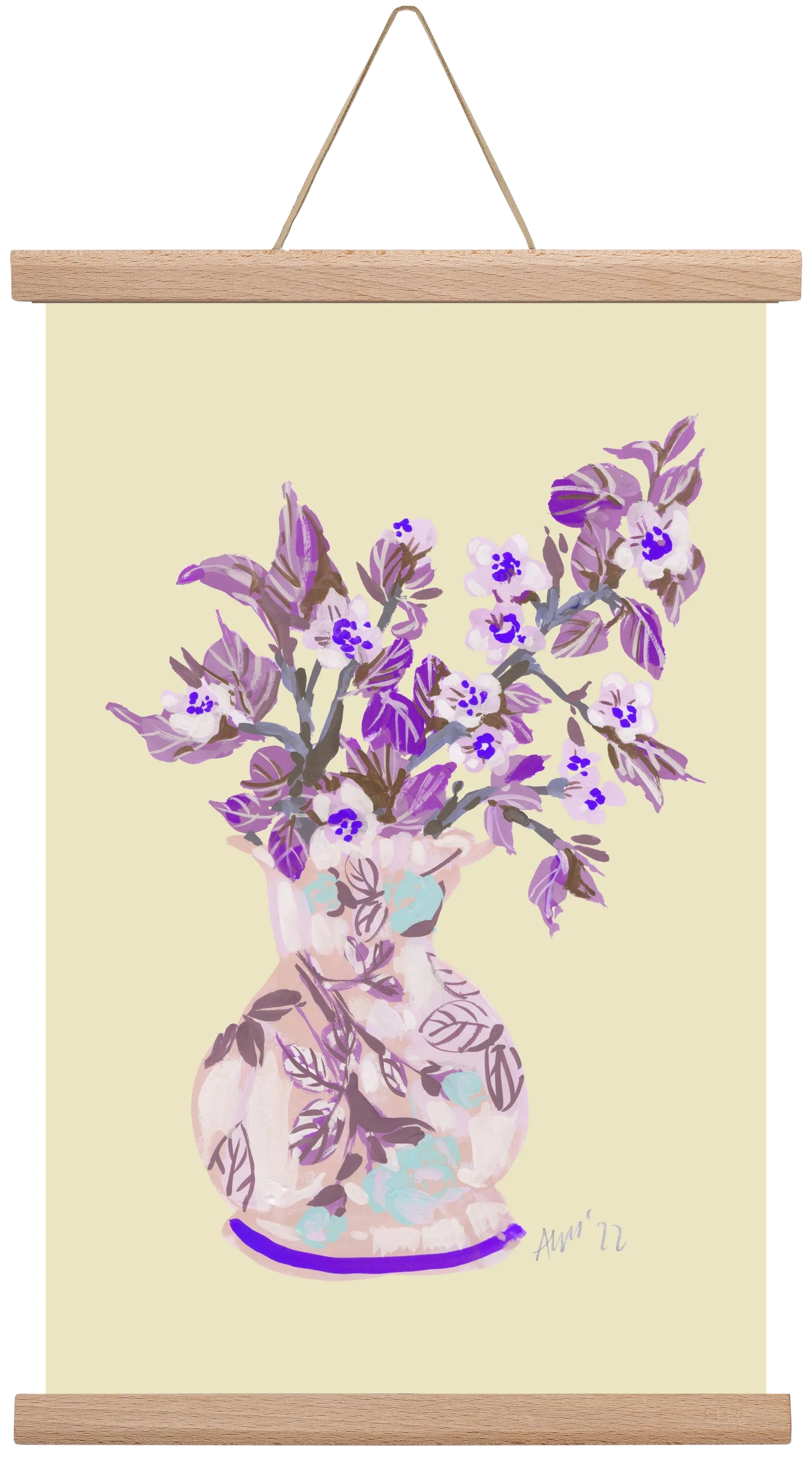 Apple Blossom In Vase- violet - artbridge