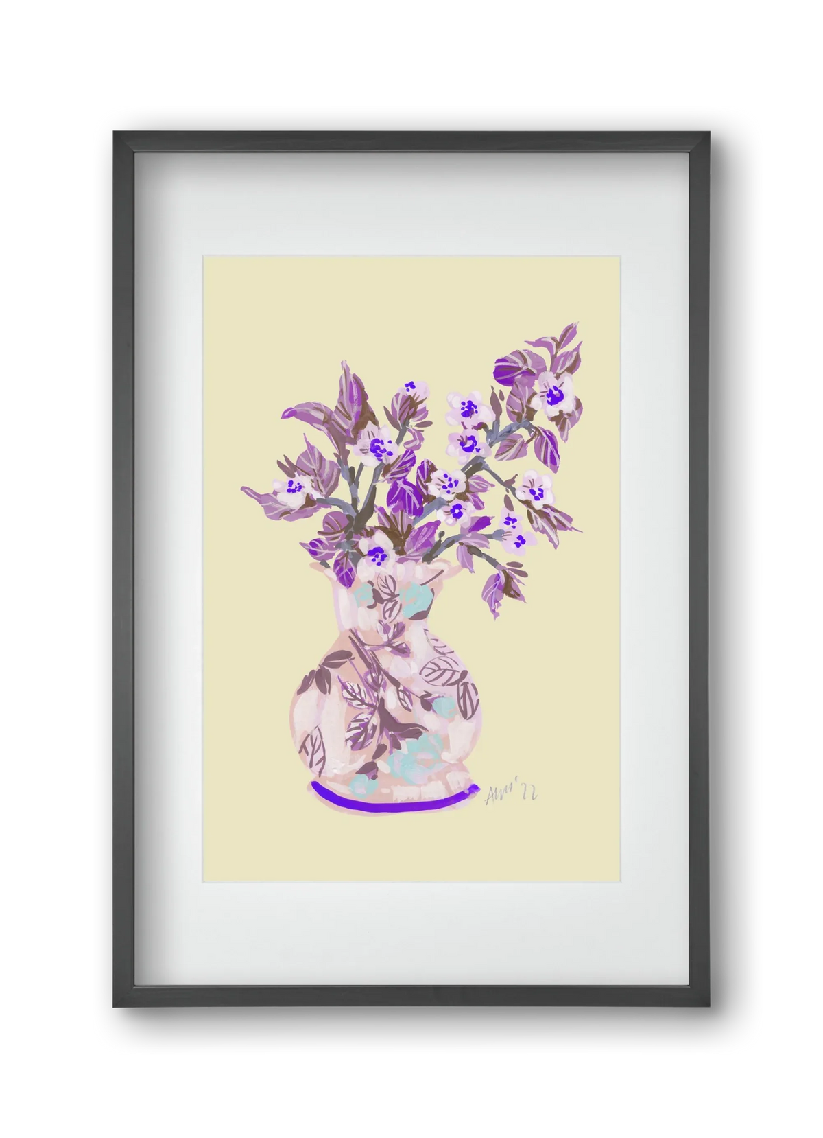 Apple Blossom In Vase- violet - artbridge