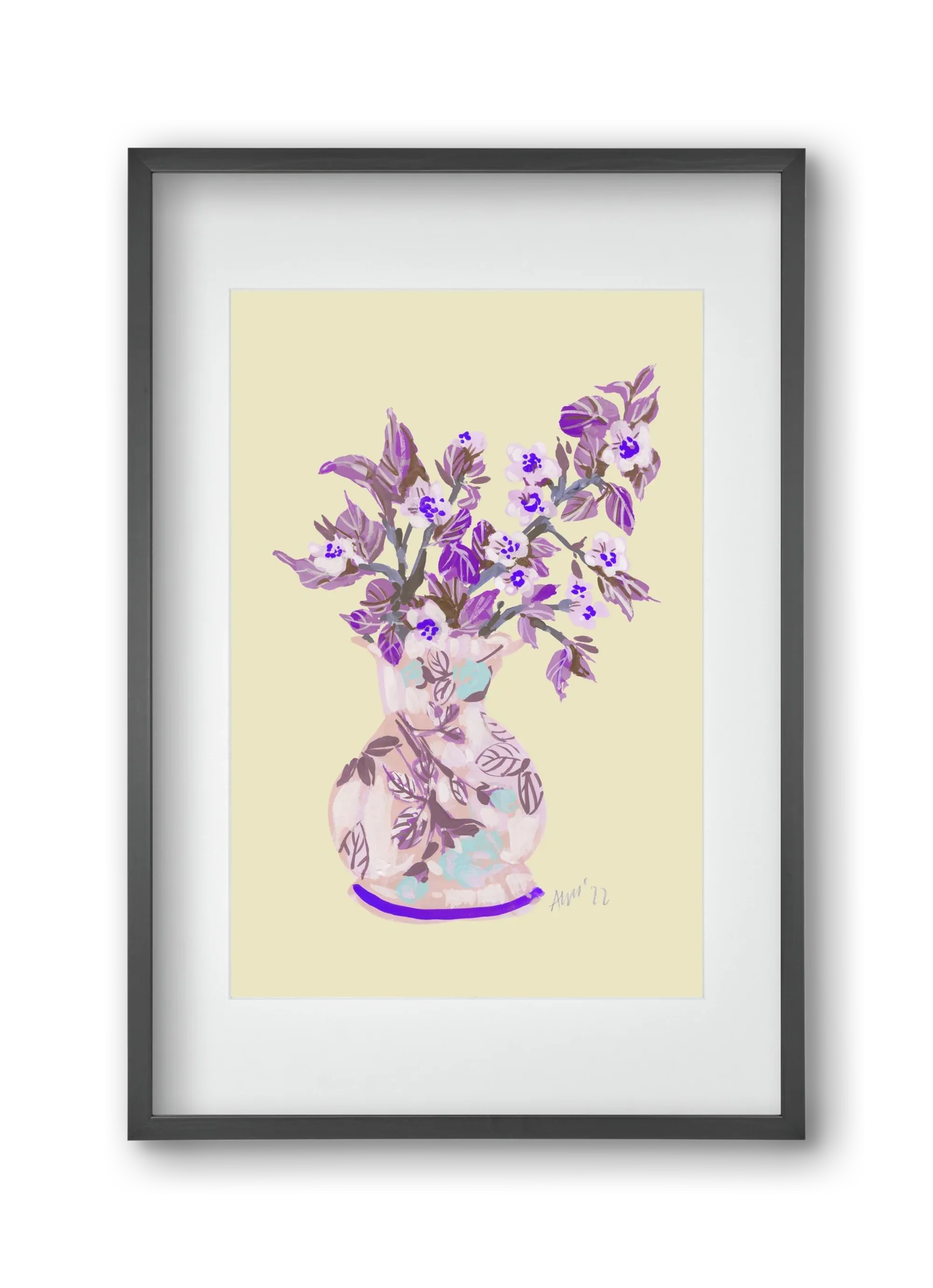 Apple Blossom In Vase- violet - artbridge