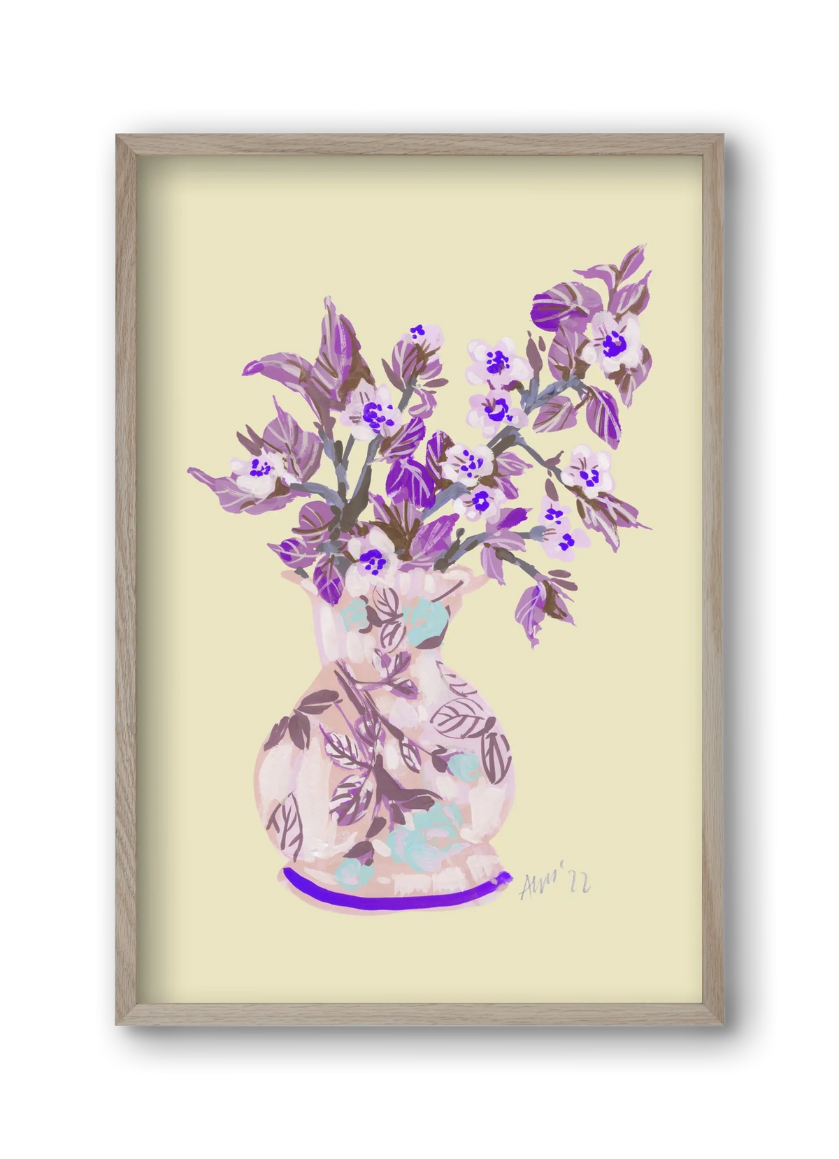 Apple Blossom In Vase- violet - artbridge