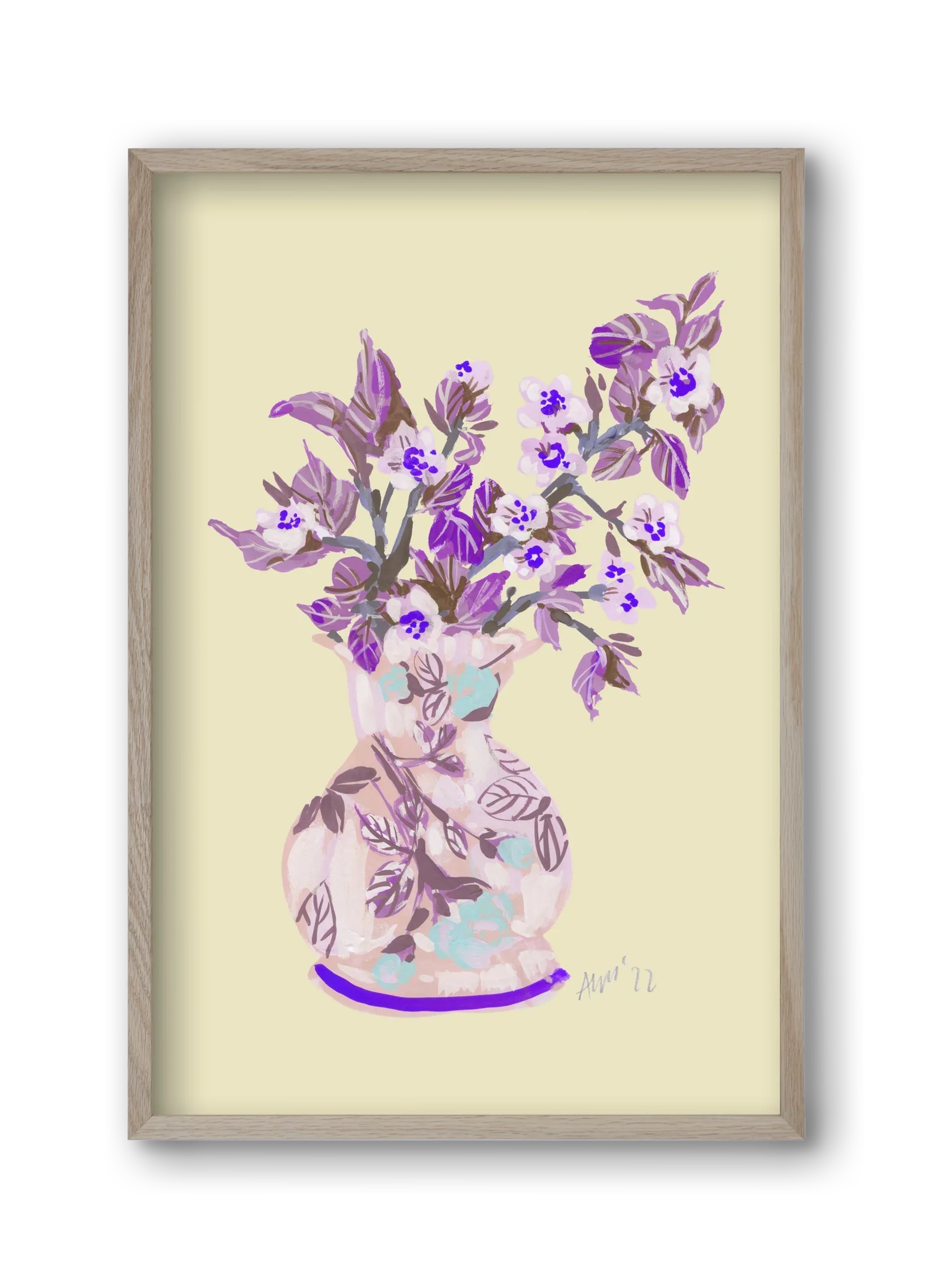 Apple Blossom In Vase- violet - artbridge
