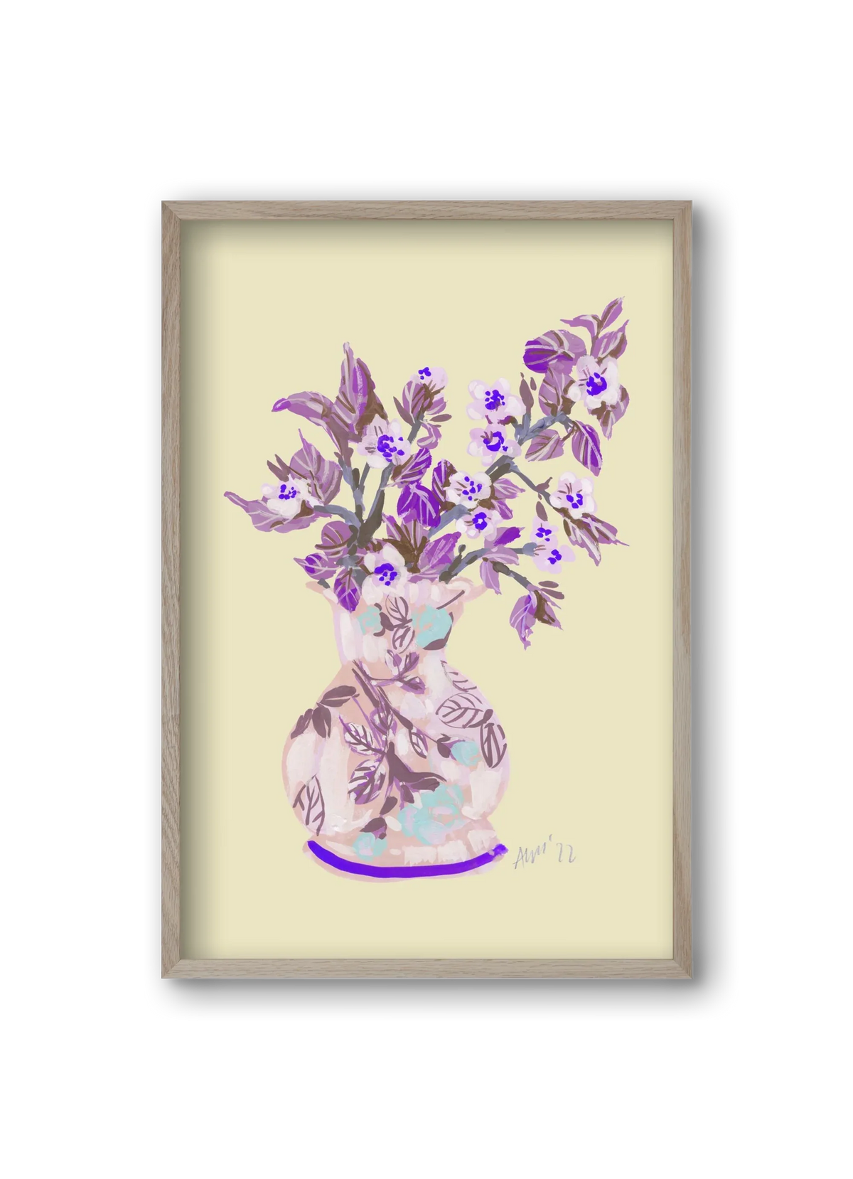 Apple Blossom In Vase- violet - artbridge