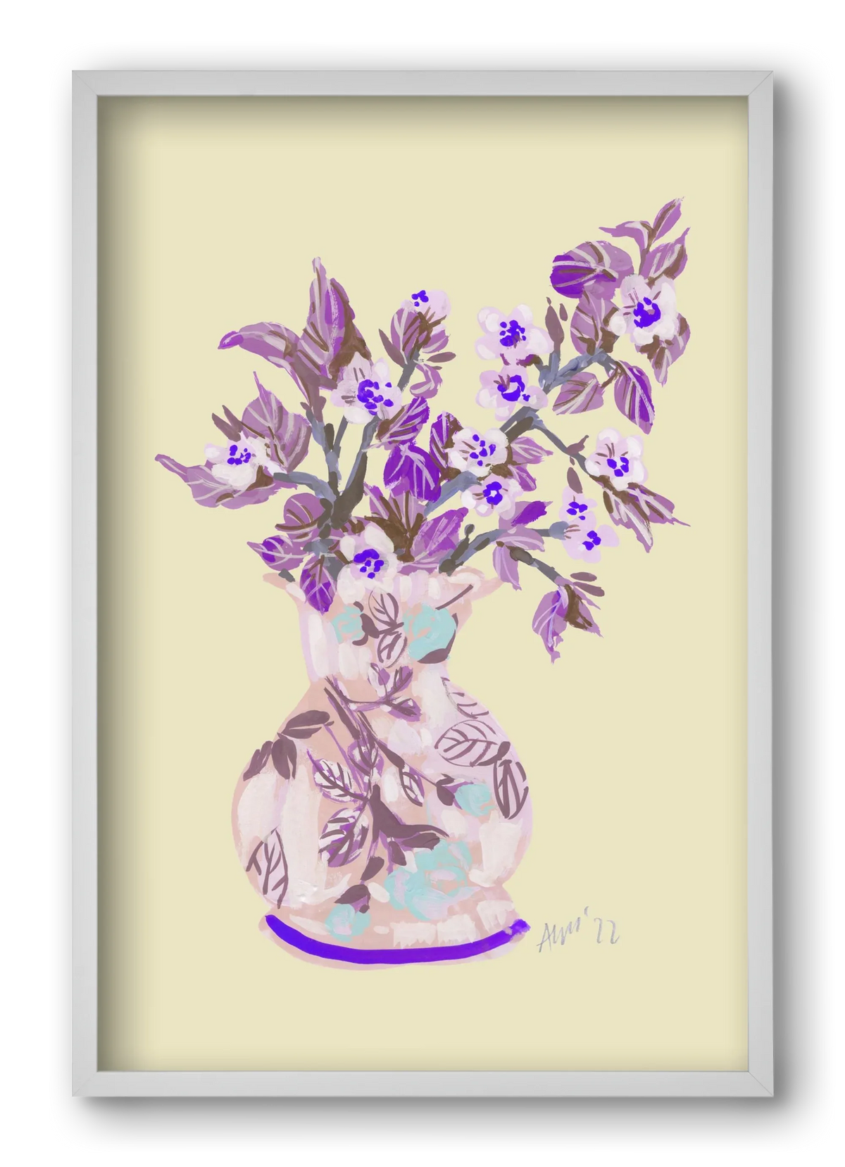 Apple Blossom In Vase- violet - artbridge