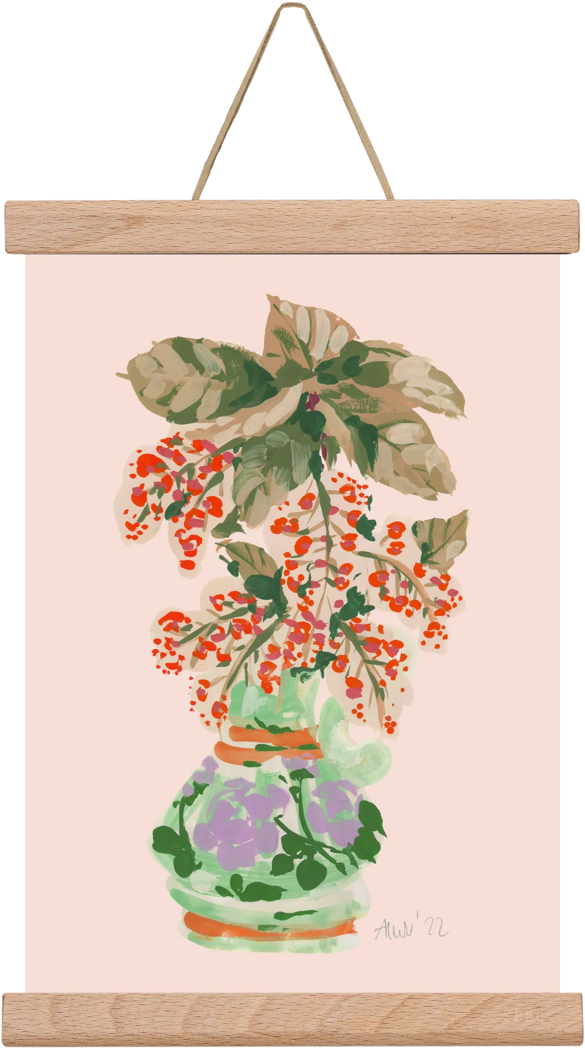 Apple Blossom In Vase- red - artbridge