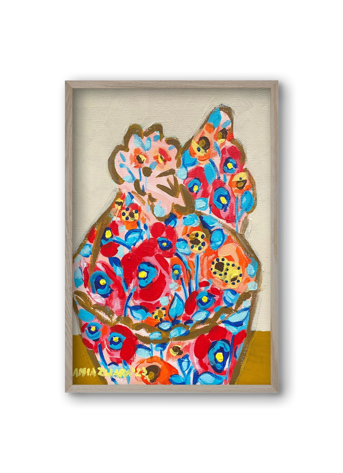 Mama Hen in poppies - artbridge