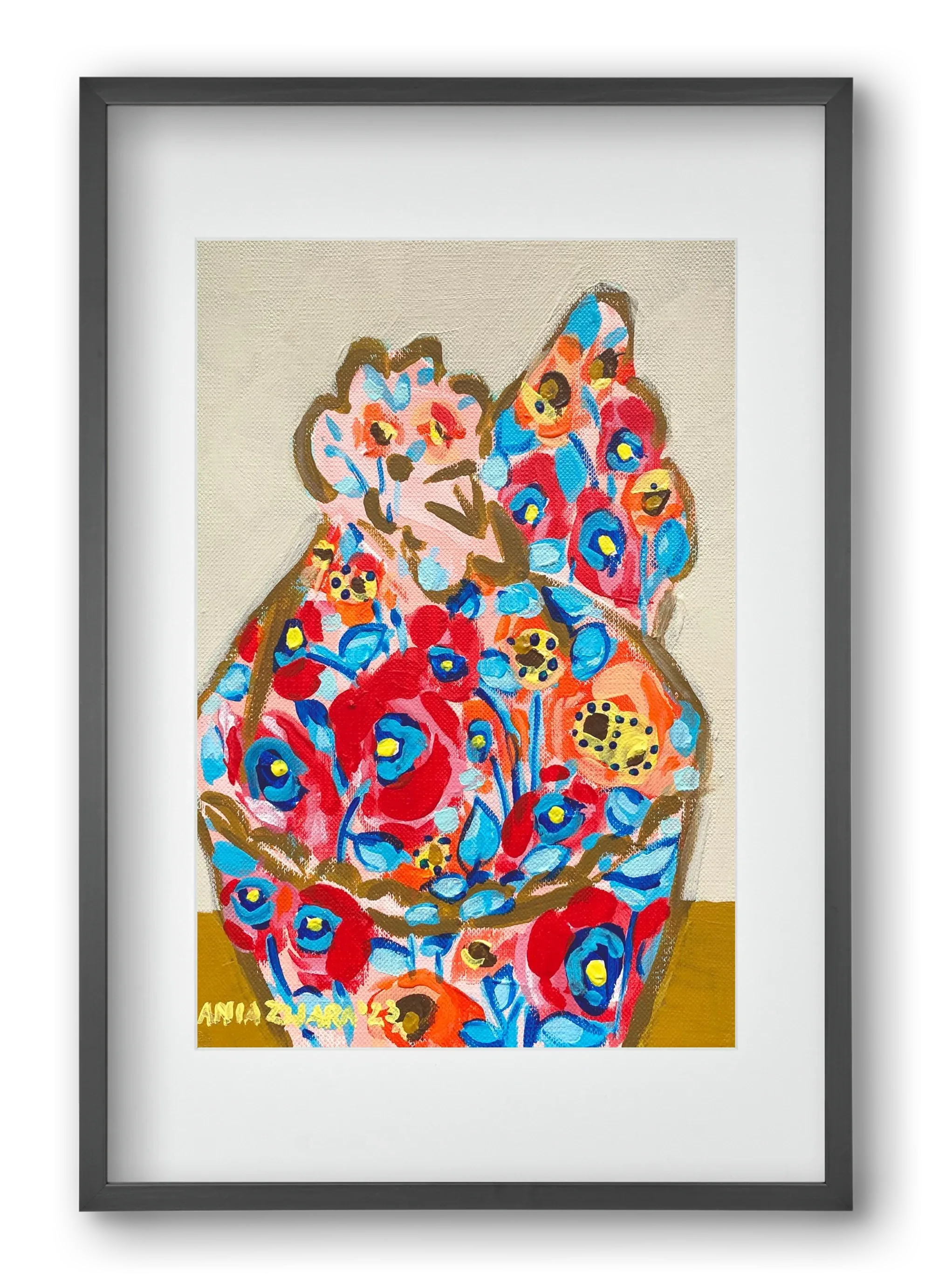 Mama Hen in poppies - artbridge