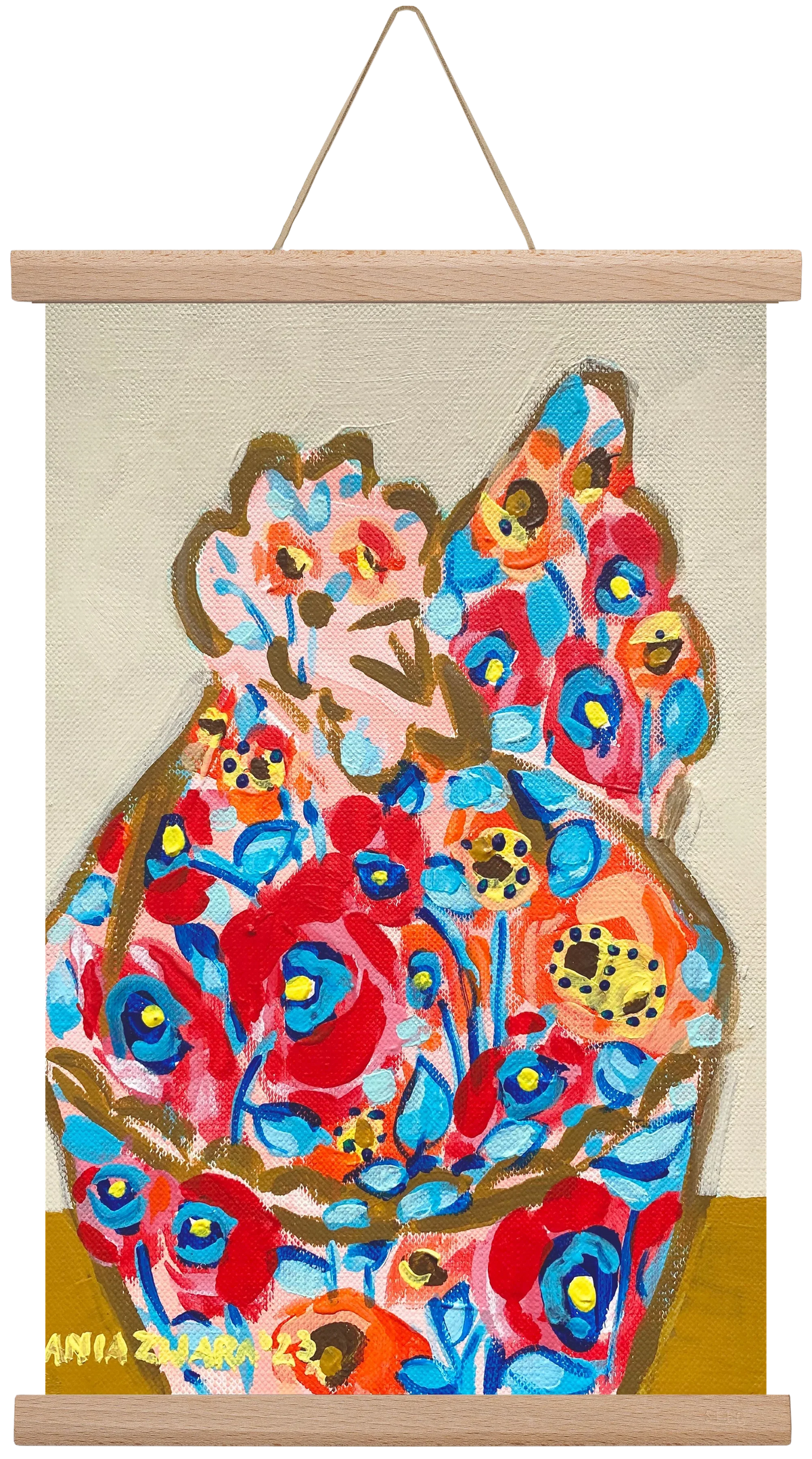 Mama Hen in poppies - artbridge