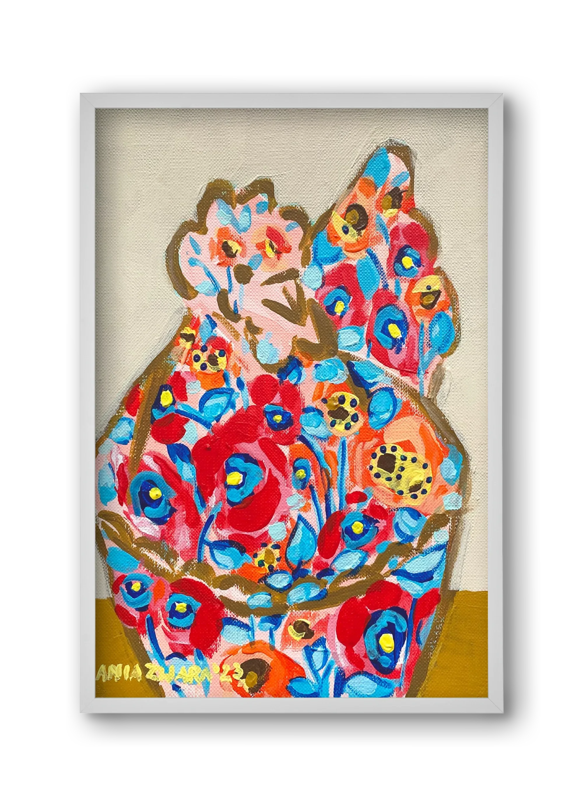 Mama Hen in poppies - artbridge