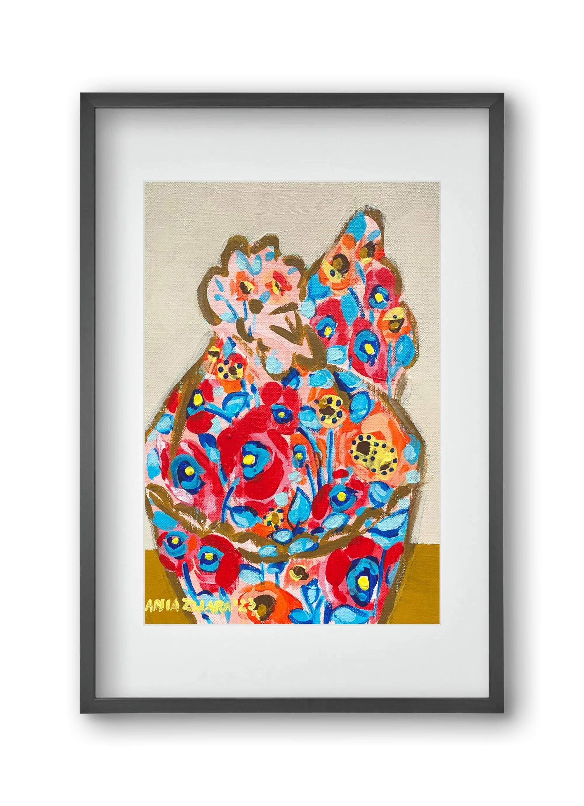 Mama Hen in poppies - artbridge