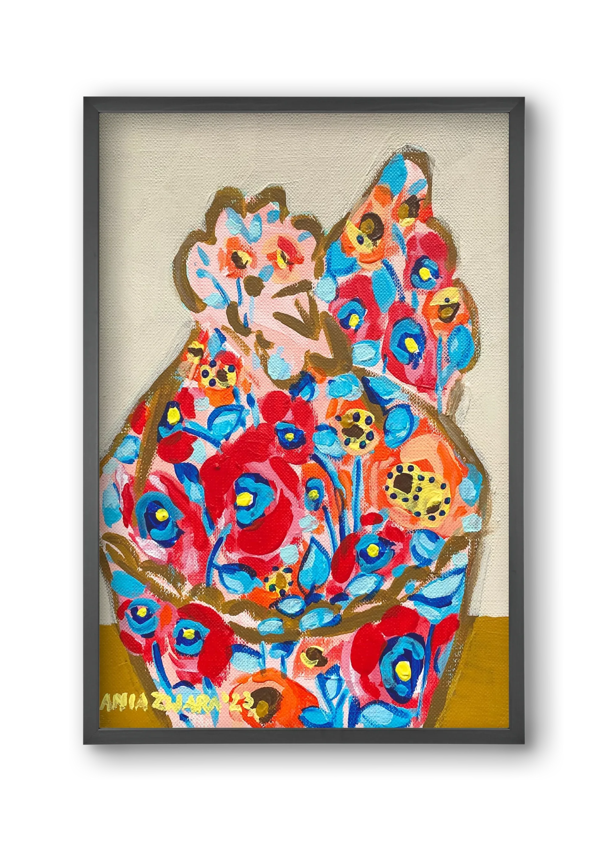 Mama Hen in poppies - artbridge
