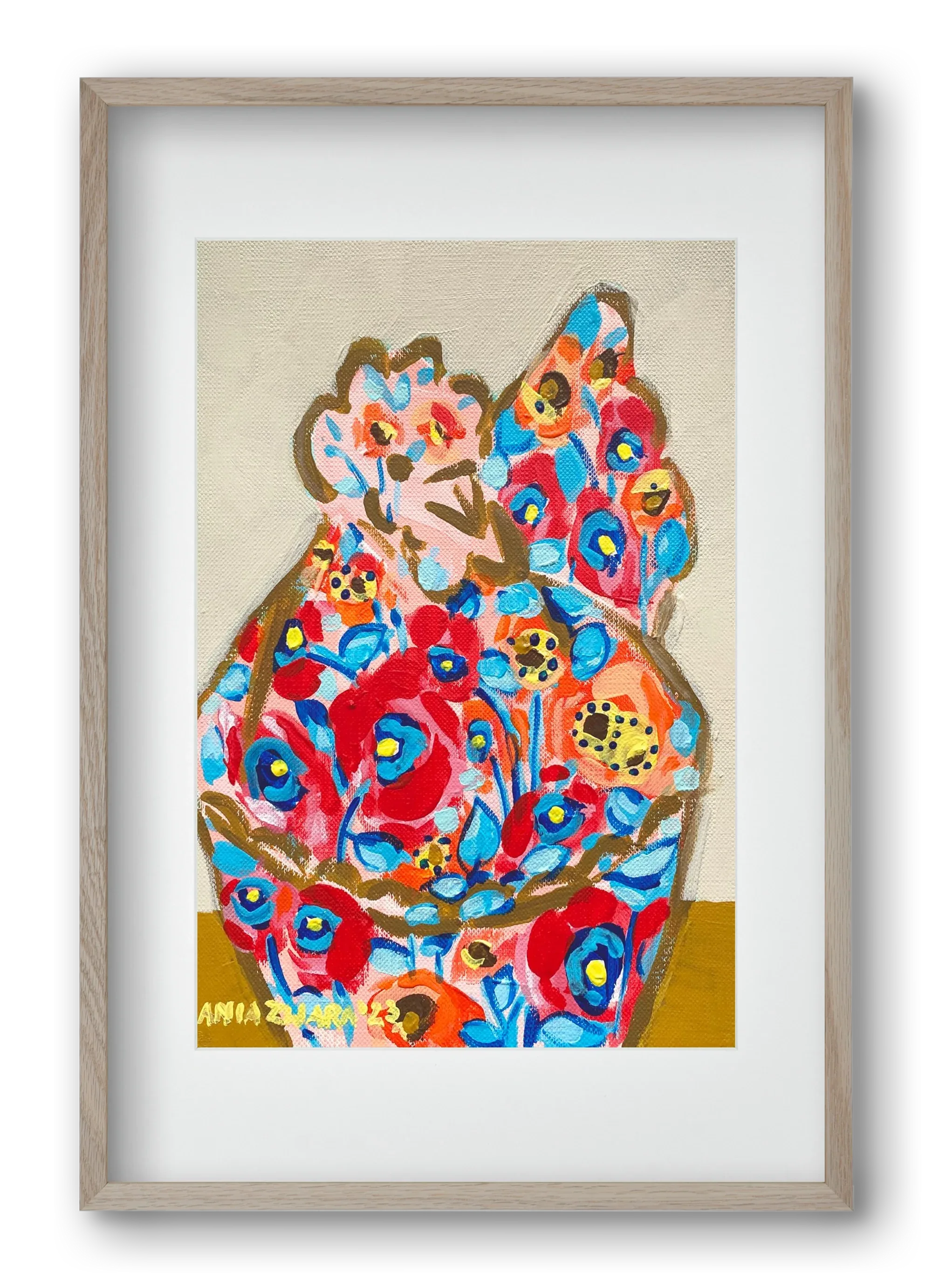 Mama Hen in poppies - artbridge