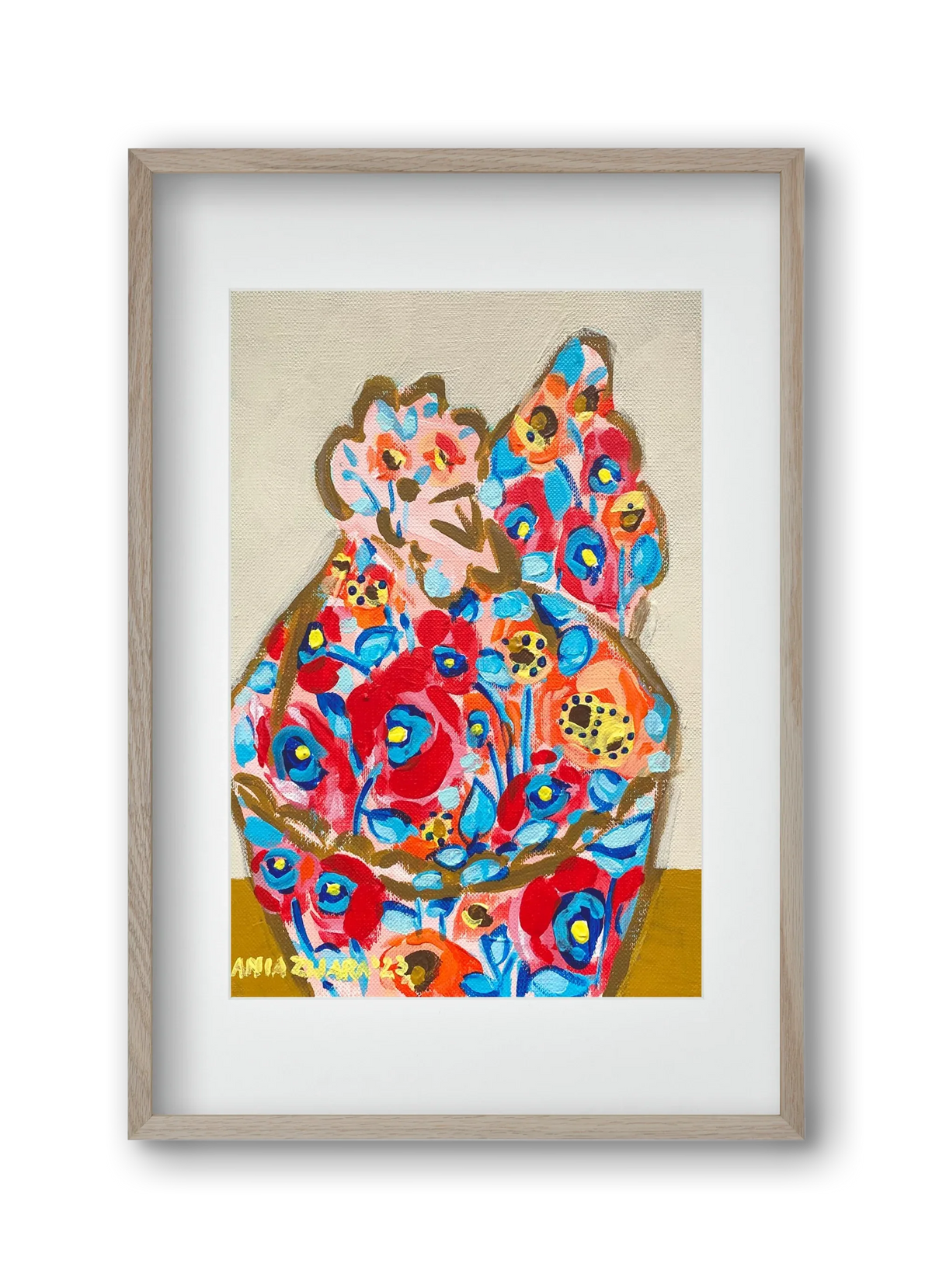 Mama Hen in poppies - artbridge