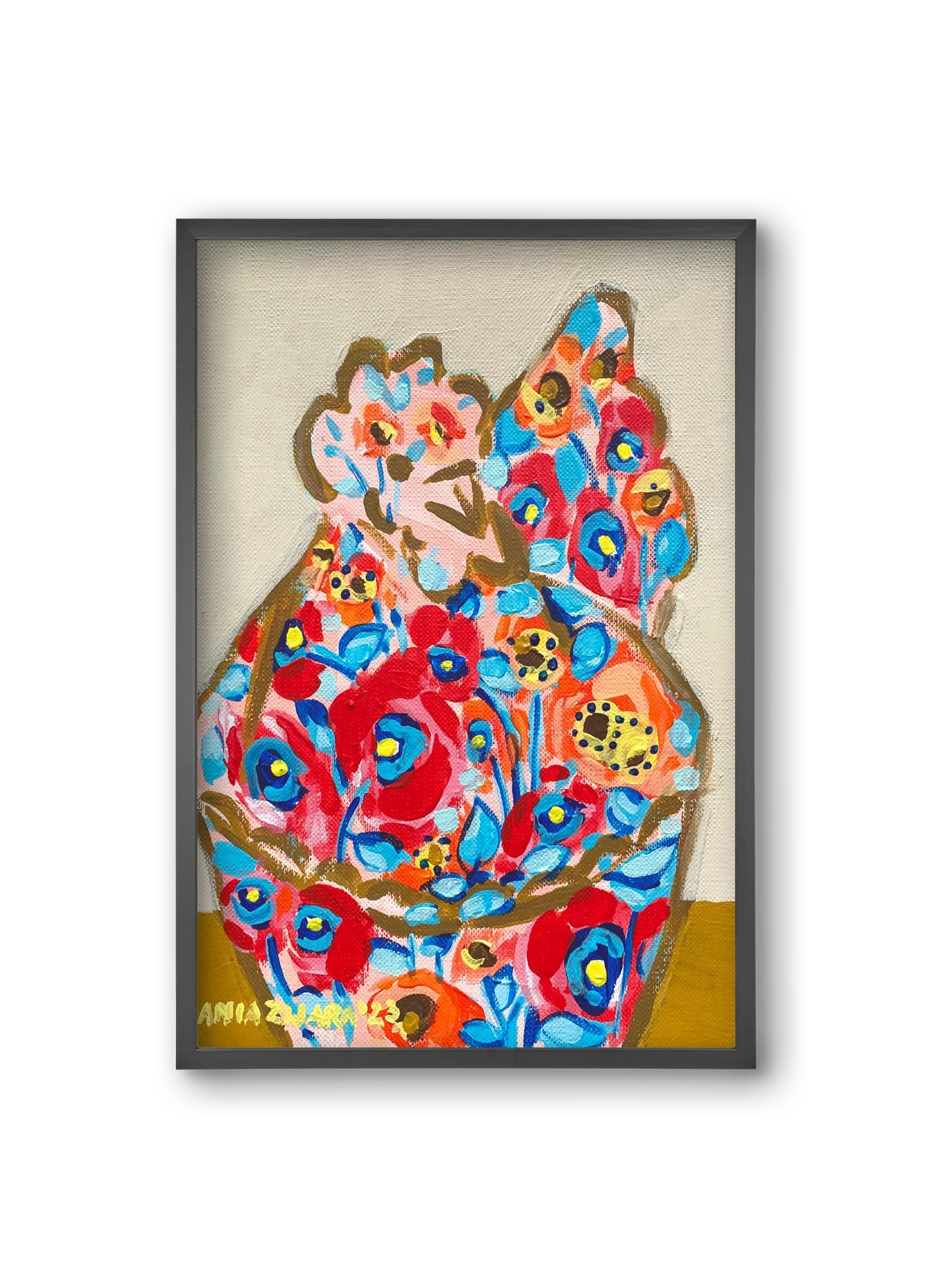 Mama Hen in poppies - artbridge
