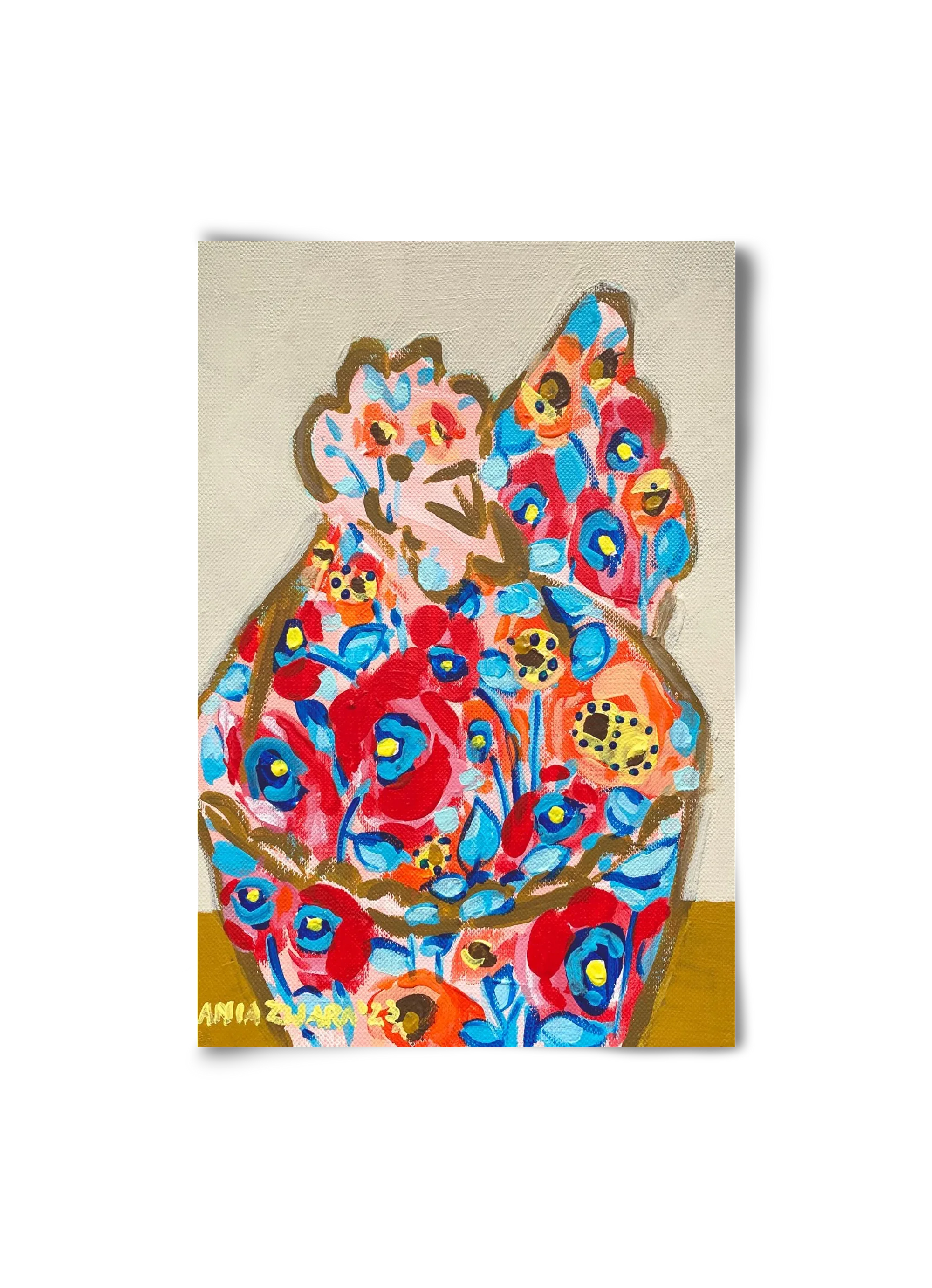 Mama Hen in poppies - artbridge