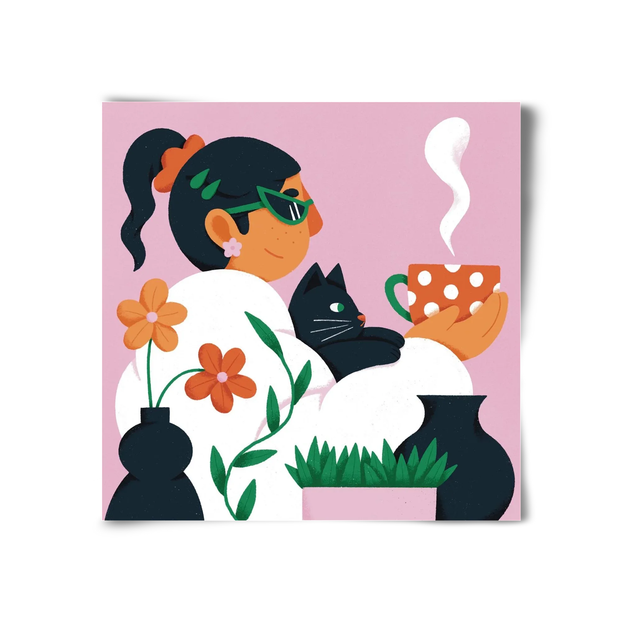 Girl with a cat - artbridge