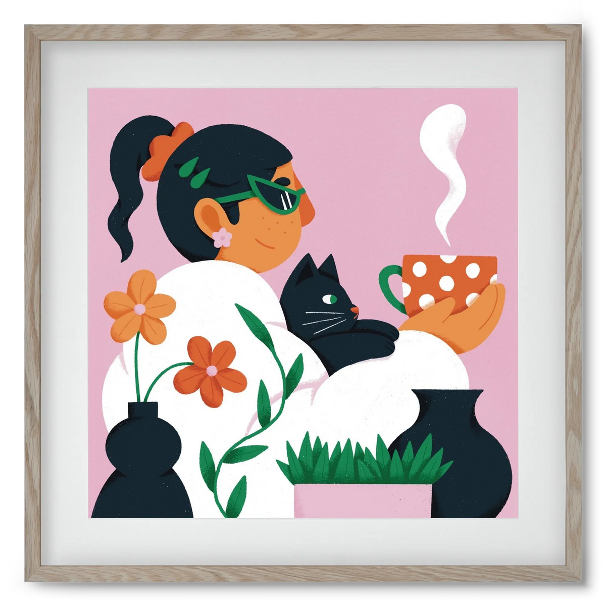 Girl with a cat - artbridge