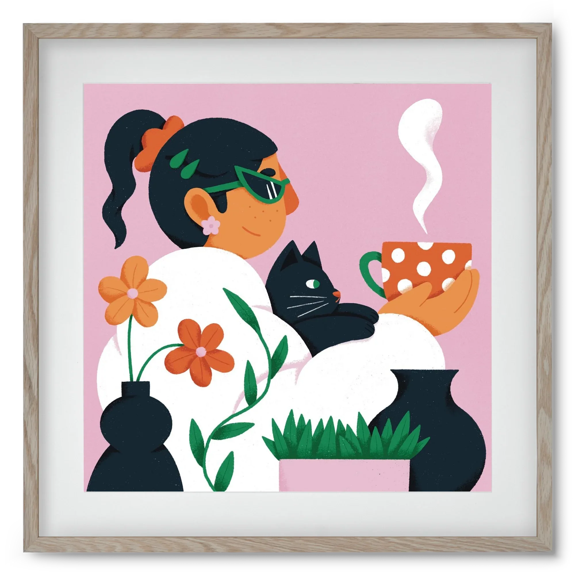 Girl with a cat - artbridge