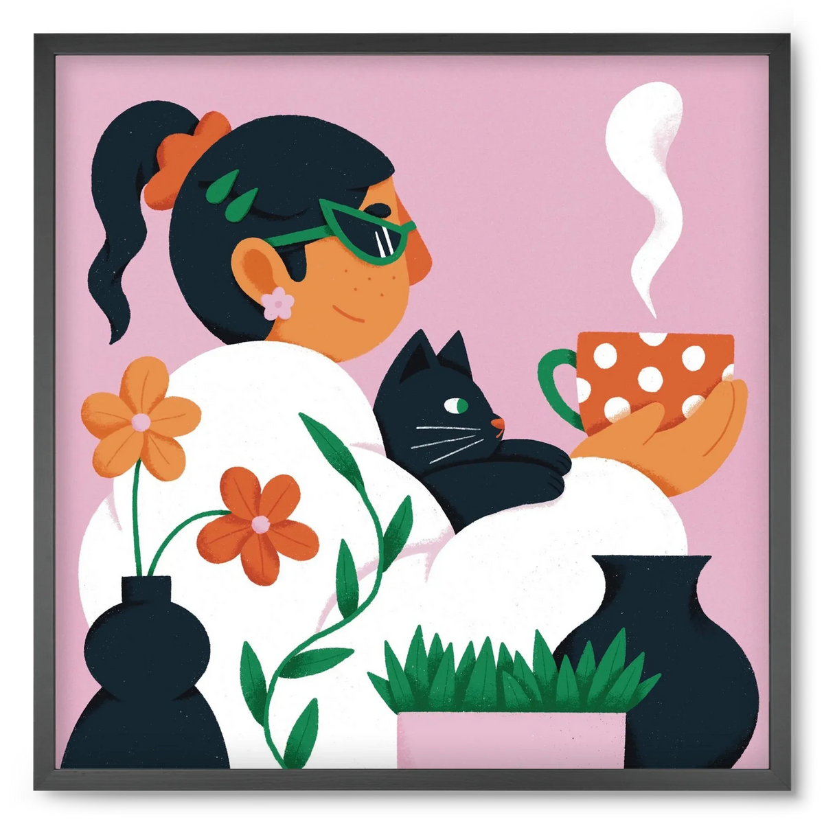 Girl with a cat - artbridge
