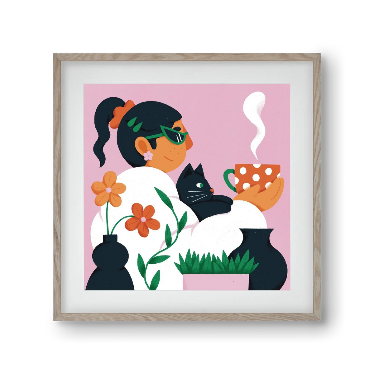 Girl with a cat - artbridge