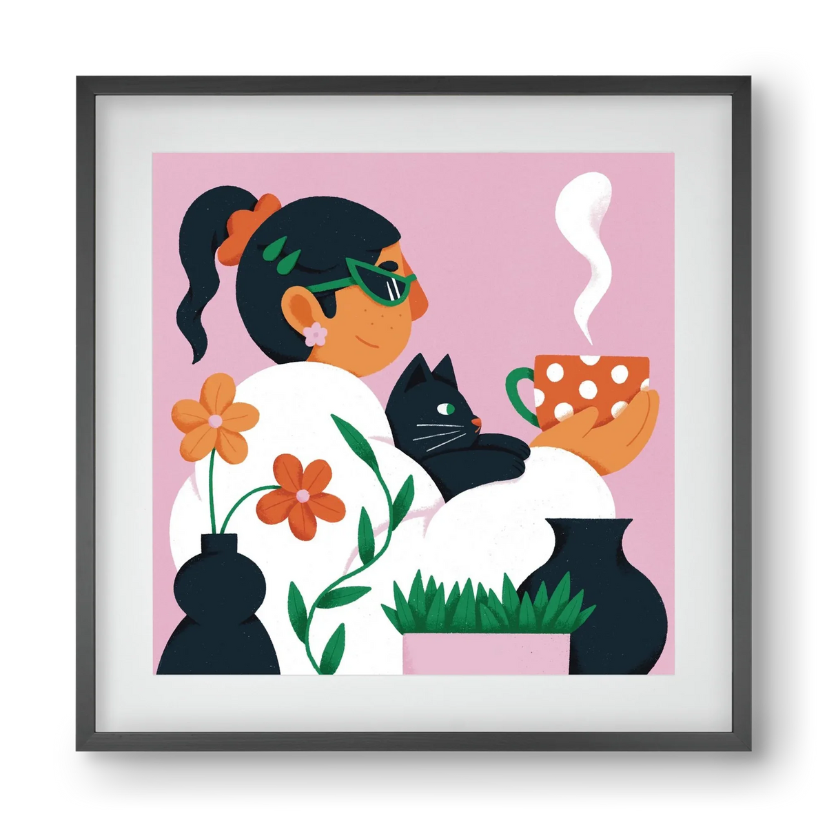 Girl with a cat - artbridge