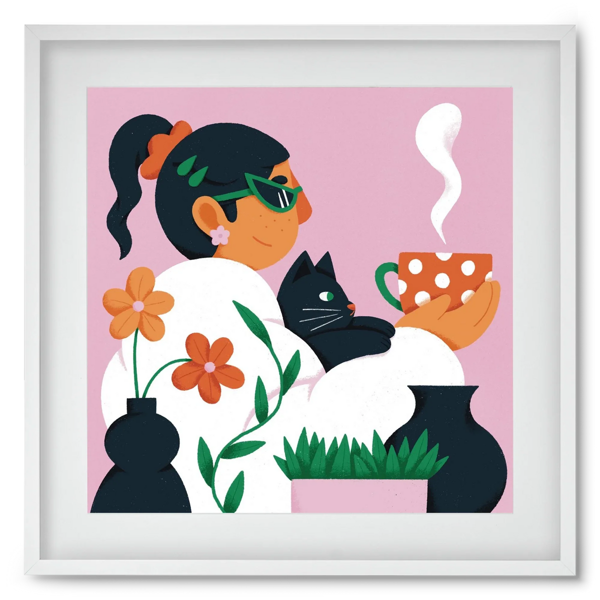 Girl with a cat - artbridge