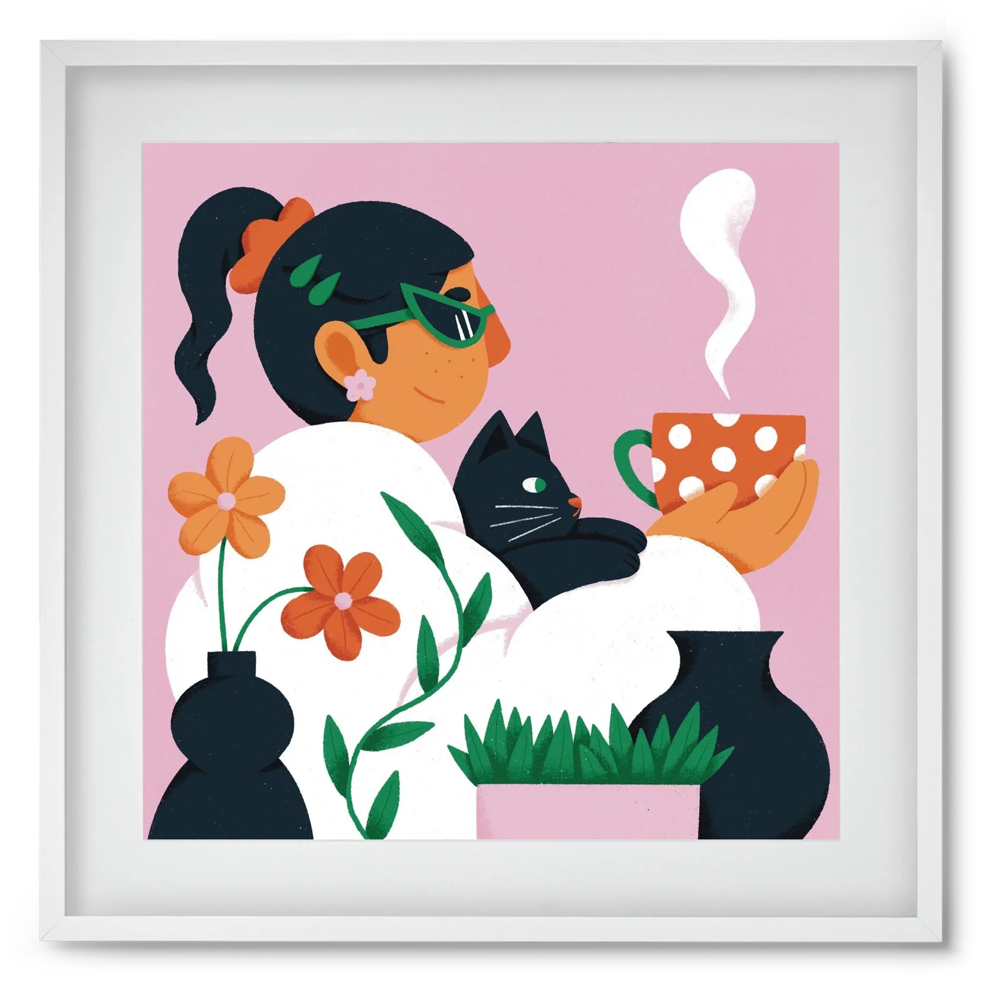 Girl with a cat - artbridge