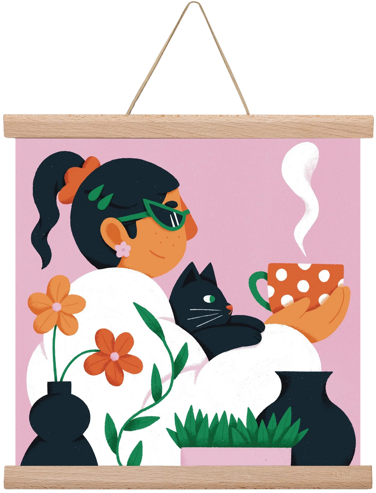 Girl with a cat - artbridge