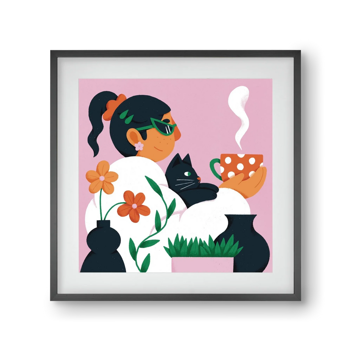Girl with a cat - artbridge