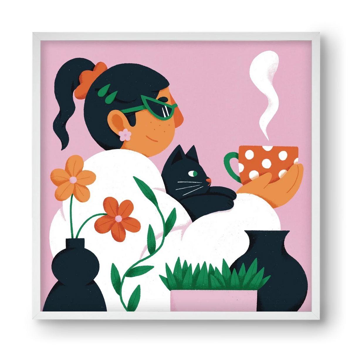 Girl with a cat - artbridge
