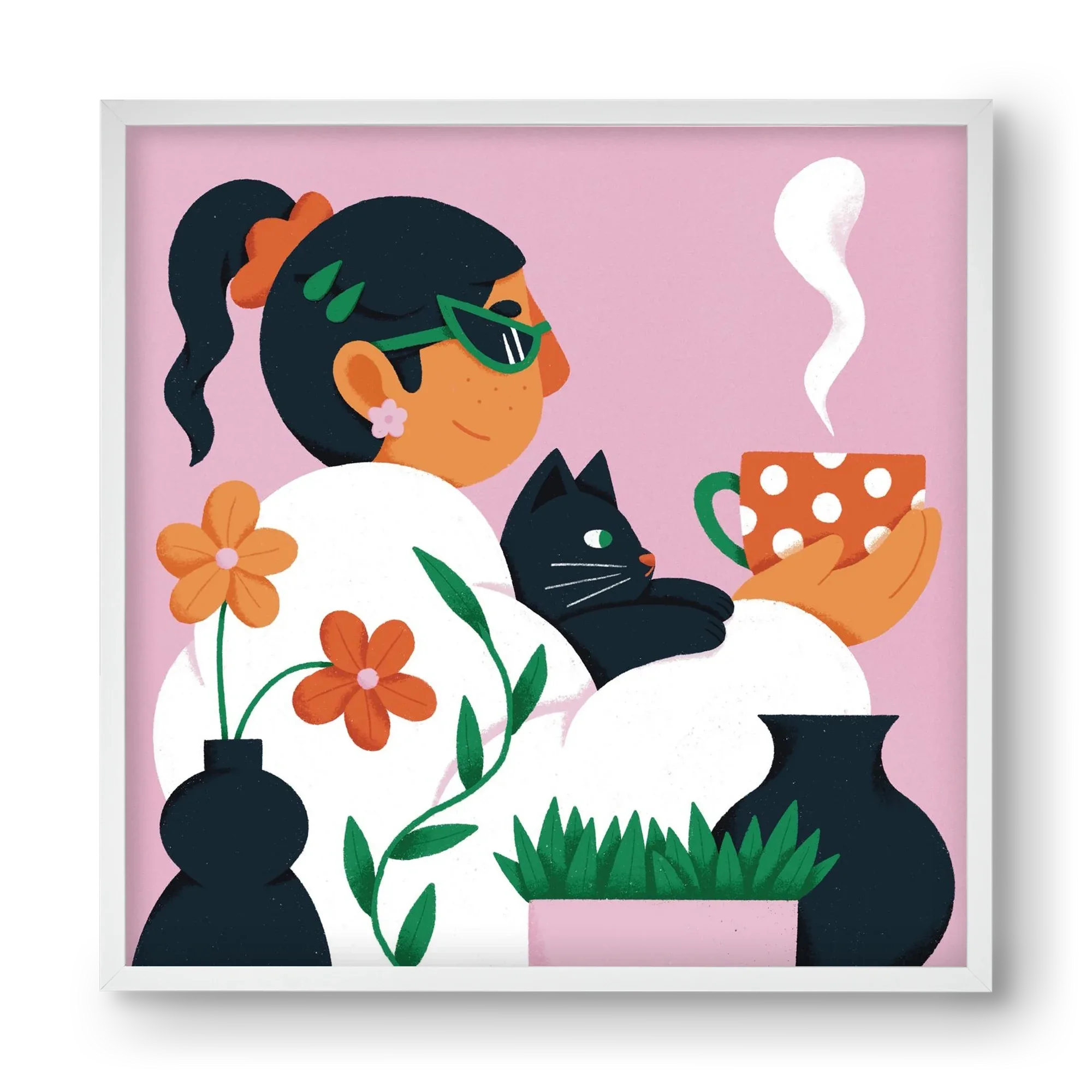 Girl with a cat - artbridge