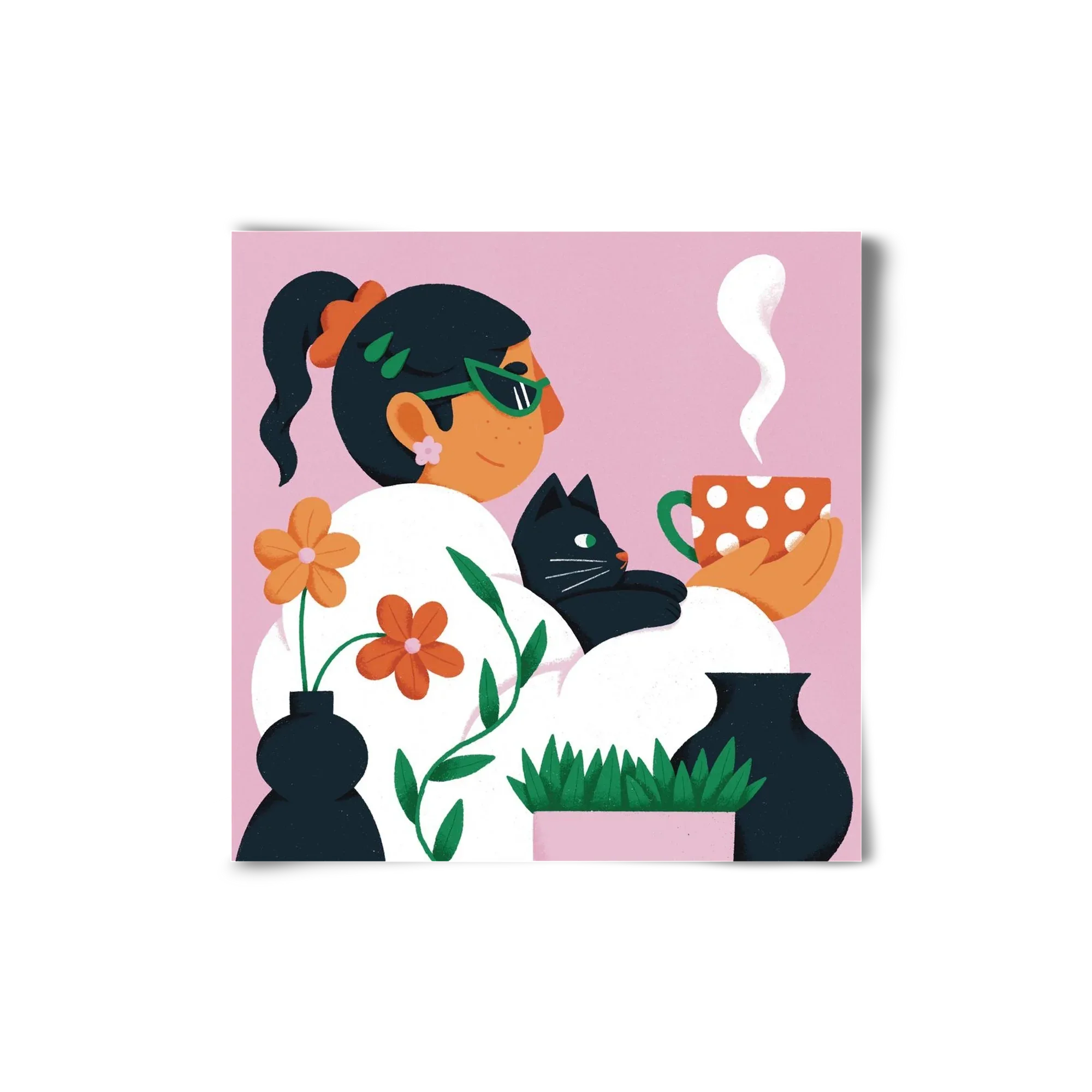 Girl with a cat - artbridge
