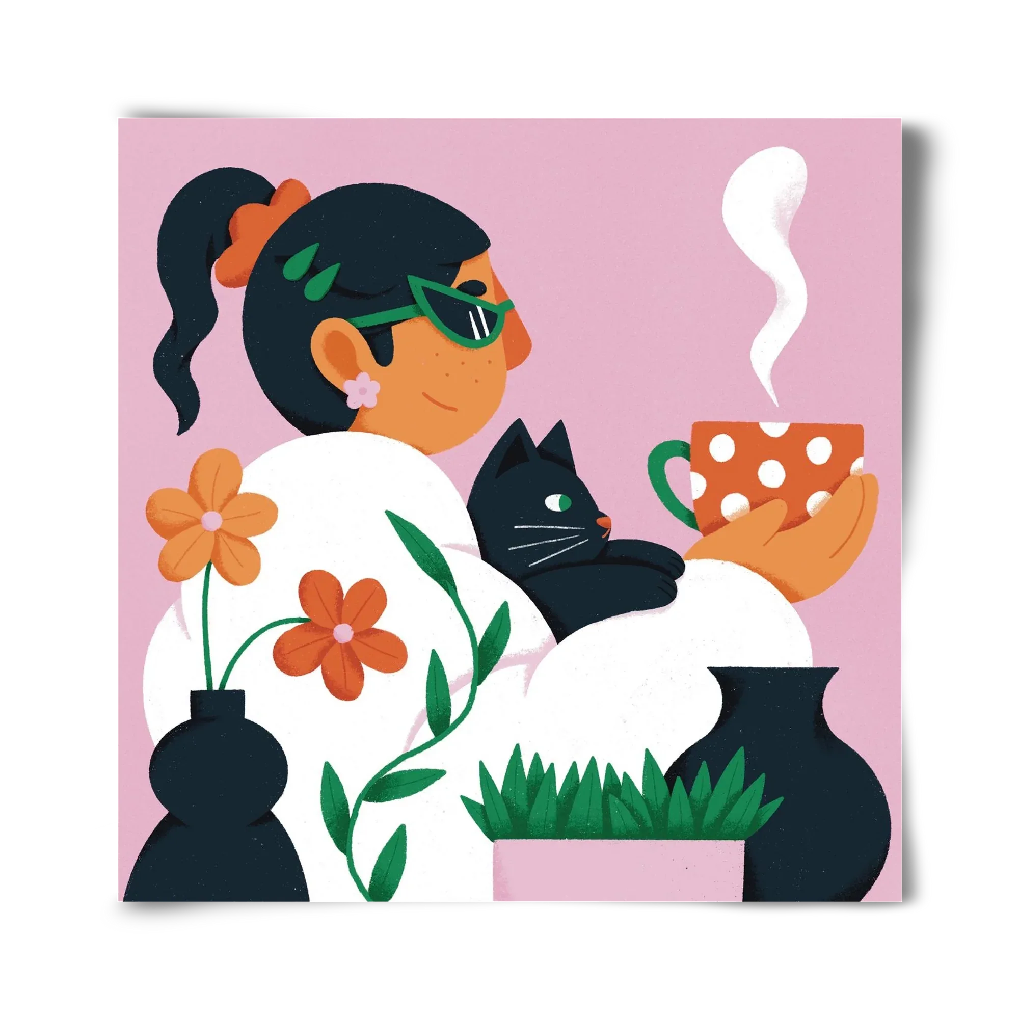 Girl with a cat - artbridge