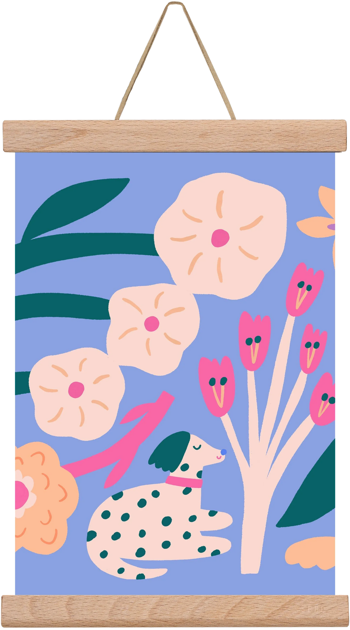 Puppy with Flowers - artbridge