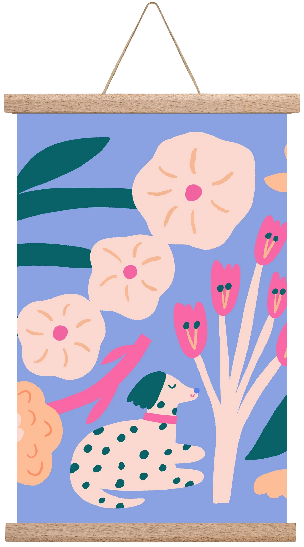 Puppy with Flowers - artbridge