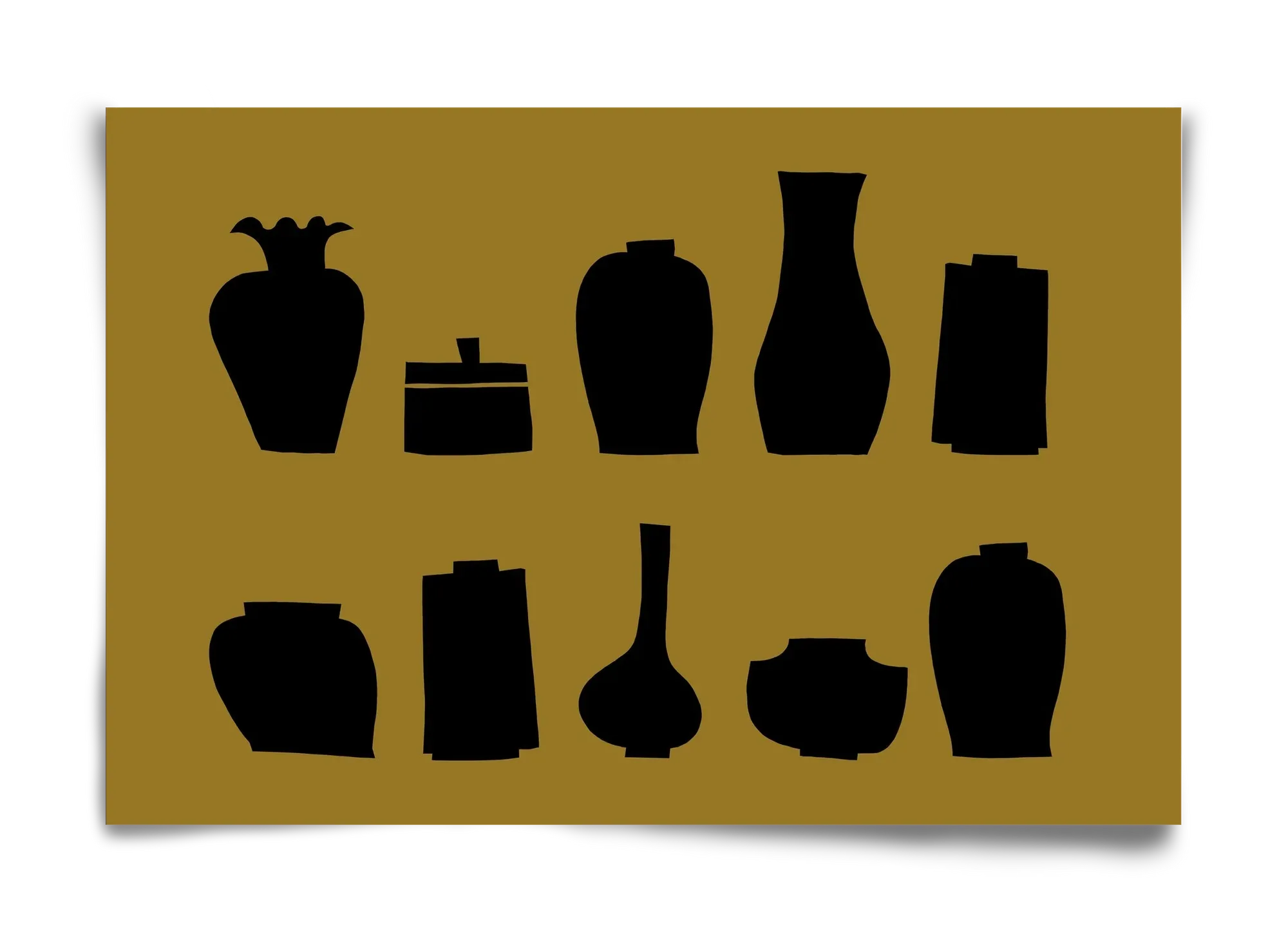Vases line (ochre) - artbridge