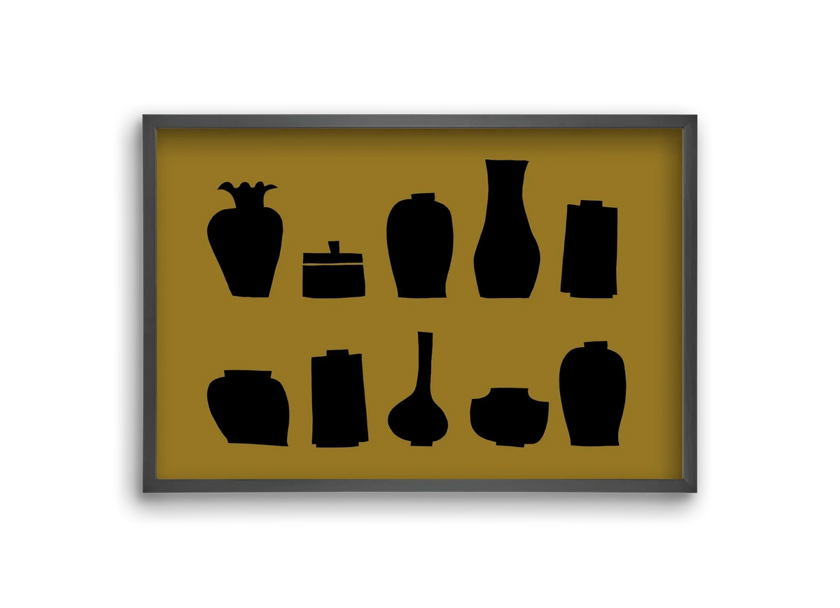 Vases line (ochre) - artbridge