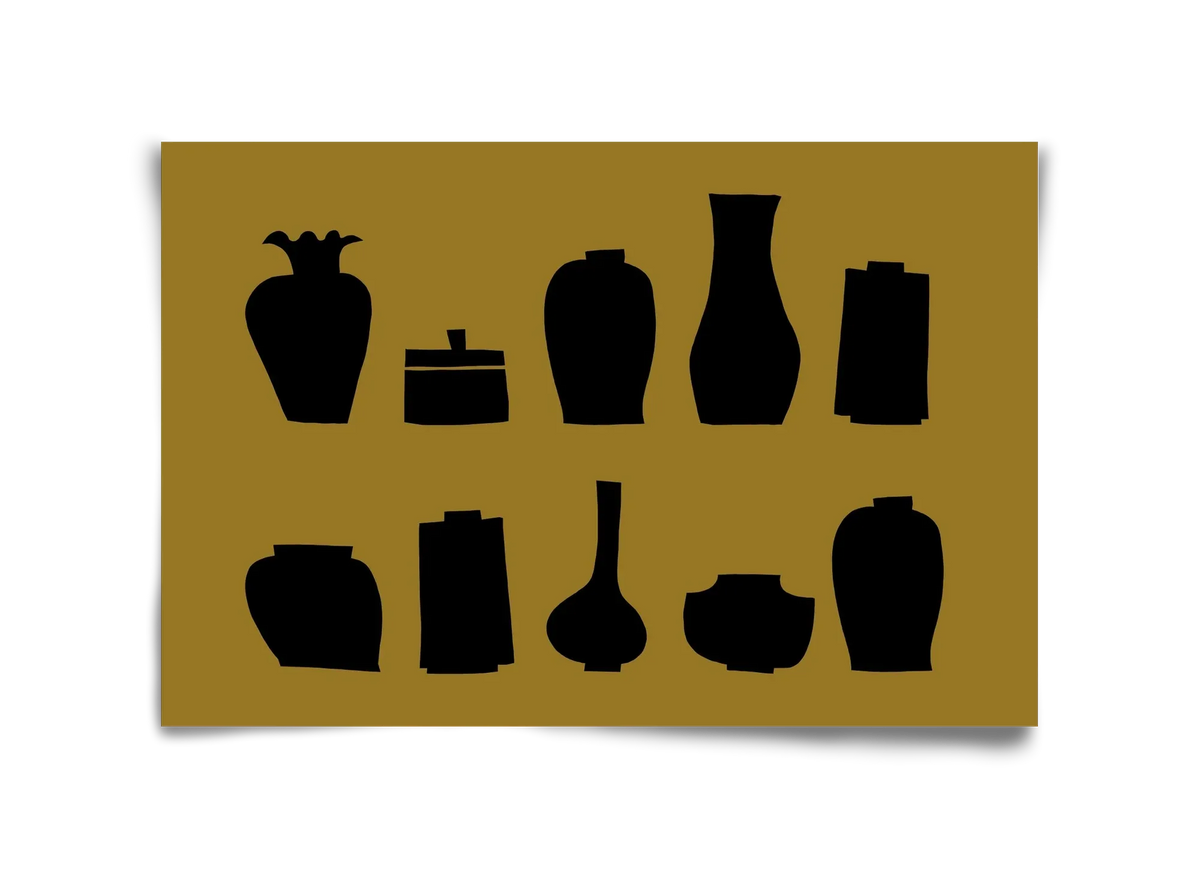 Vases line (ochre) - artbridge