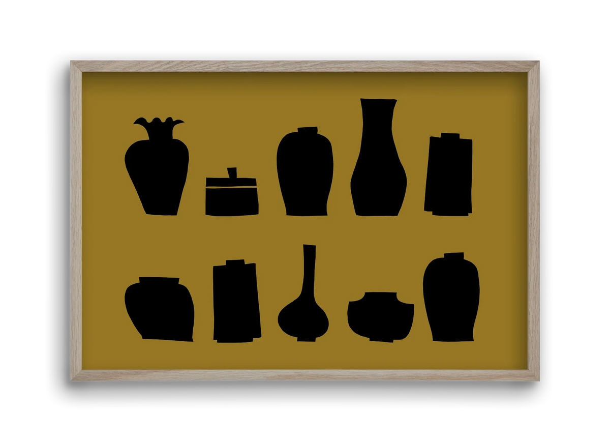 Vases line (ochre) - artbridge