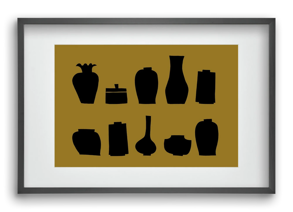 Vases line (ochre) - artbridge