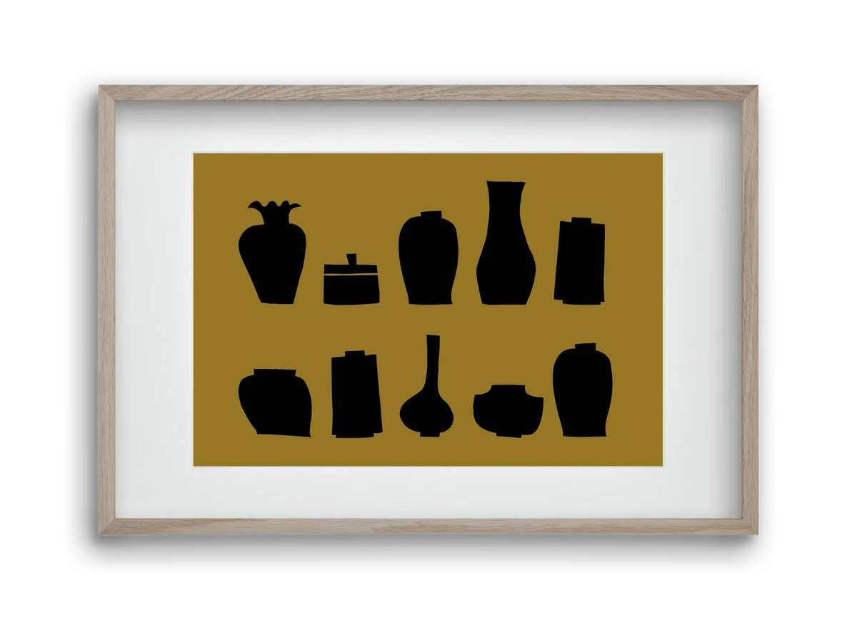 Vases line (ochre) - artbridge