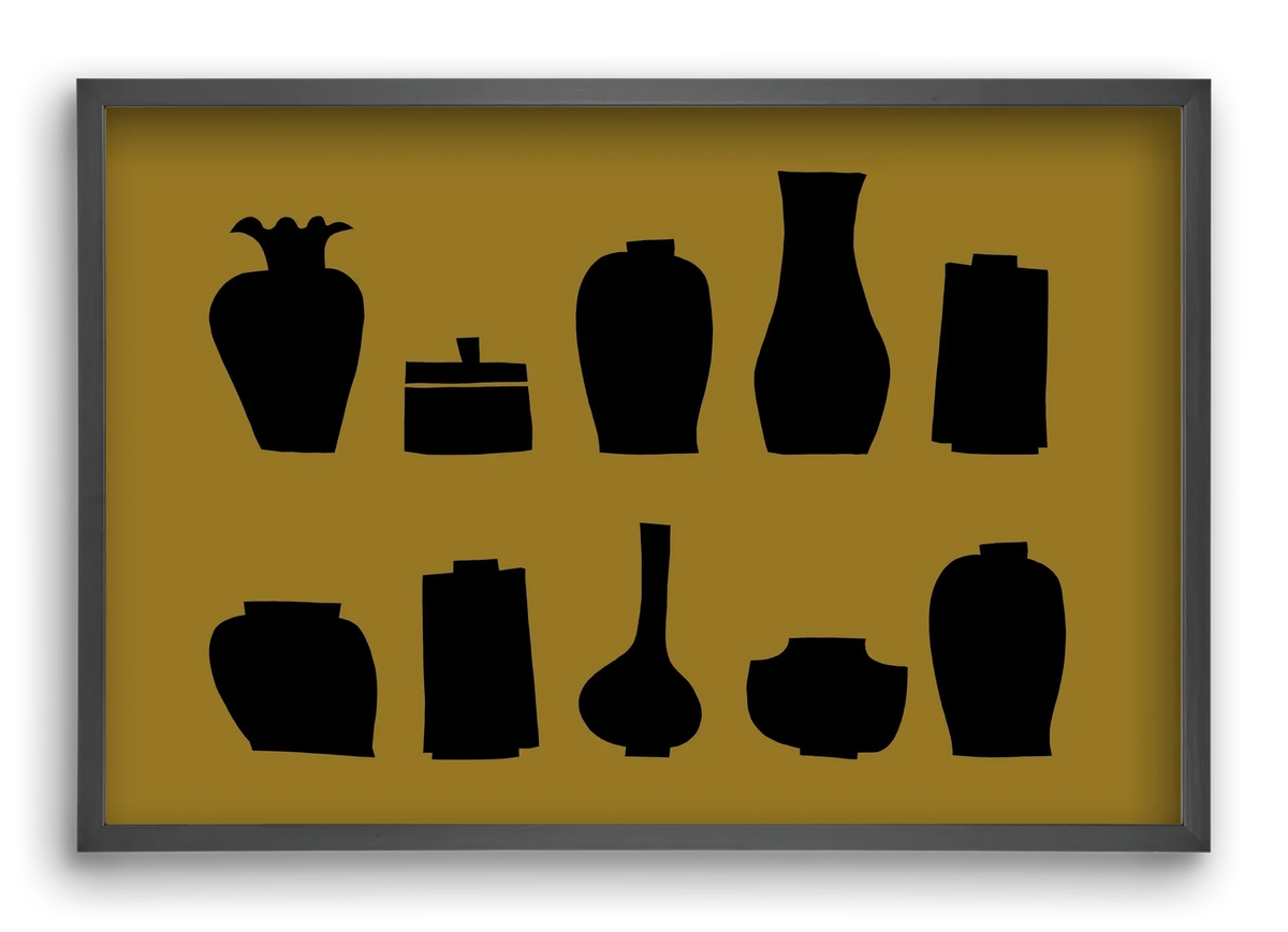 Vases line (ochre) - artbridge