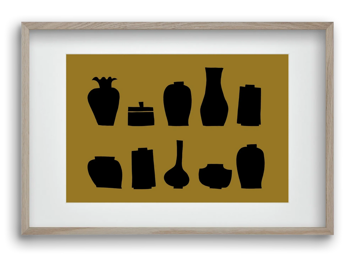 Vases line (ochre) - artbridge