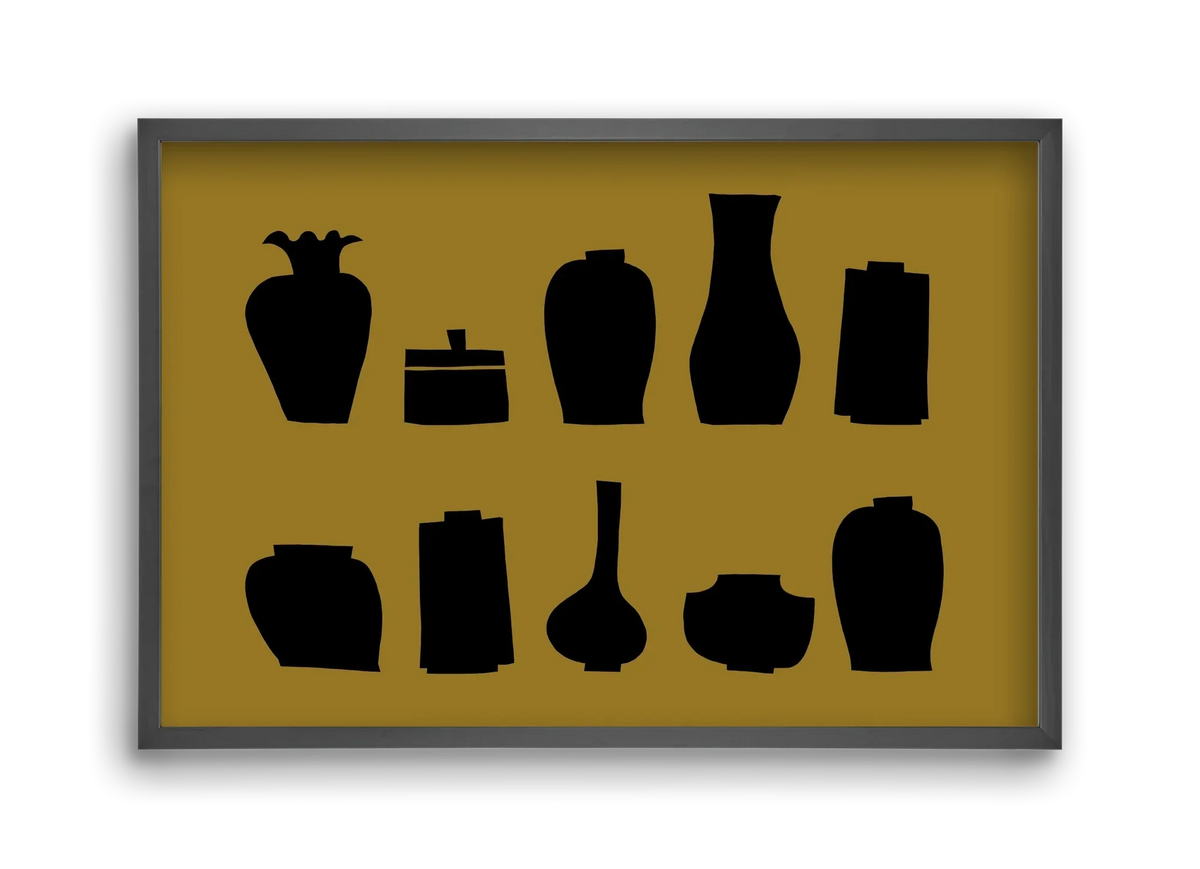 Vases line (ochre) - artbridge