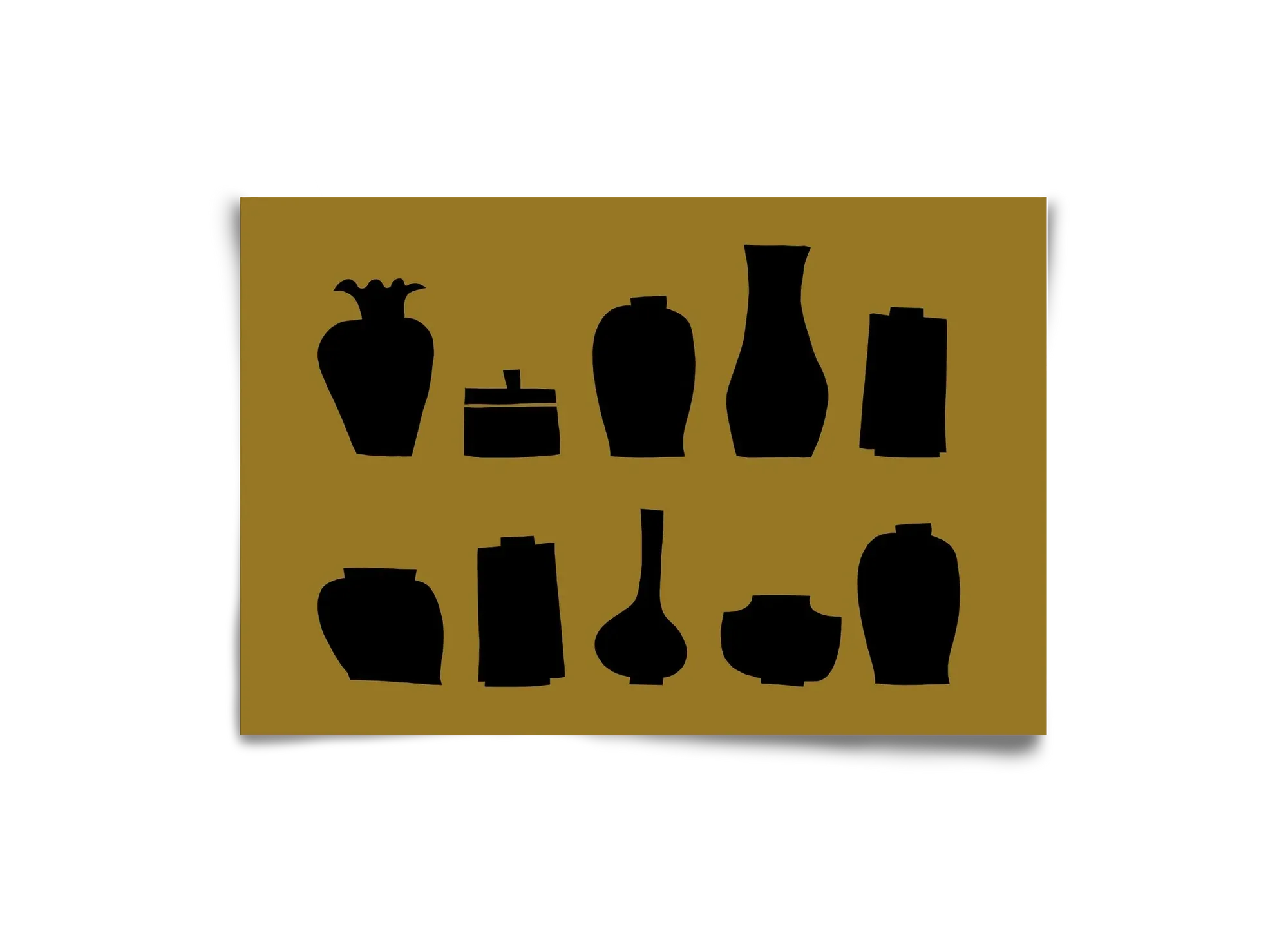 Vases line (ochre) - artbridge