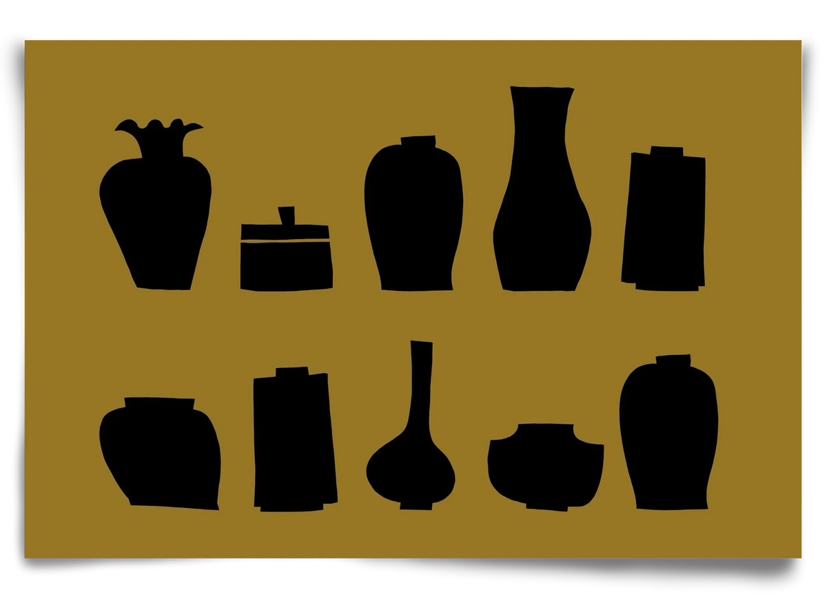 Vases line (ochre) - artbridge