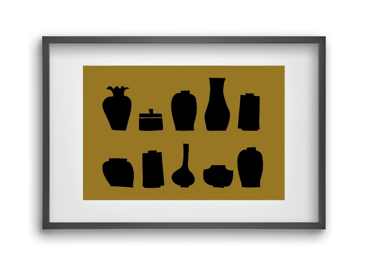 Vases line (ochre) - artbridge